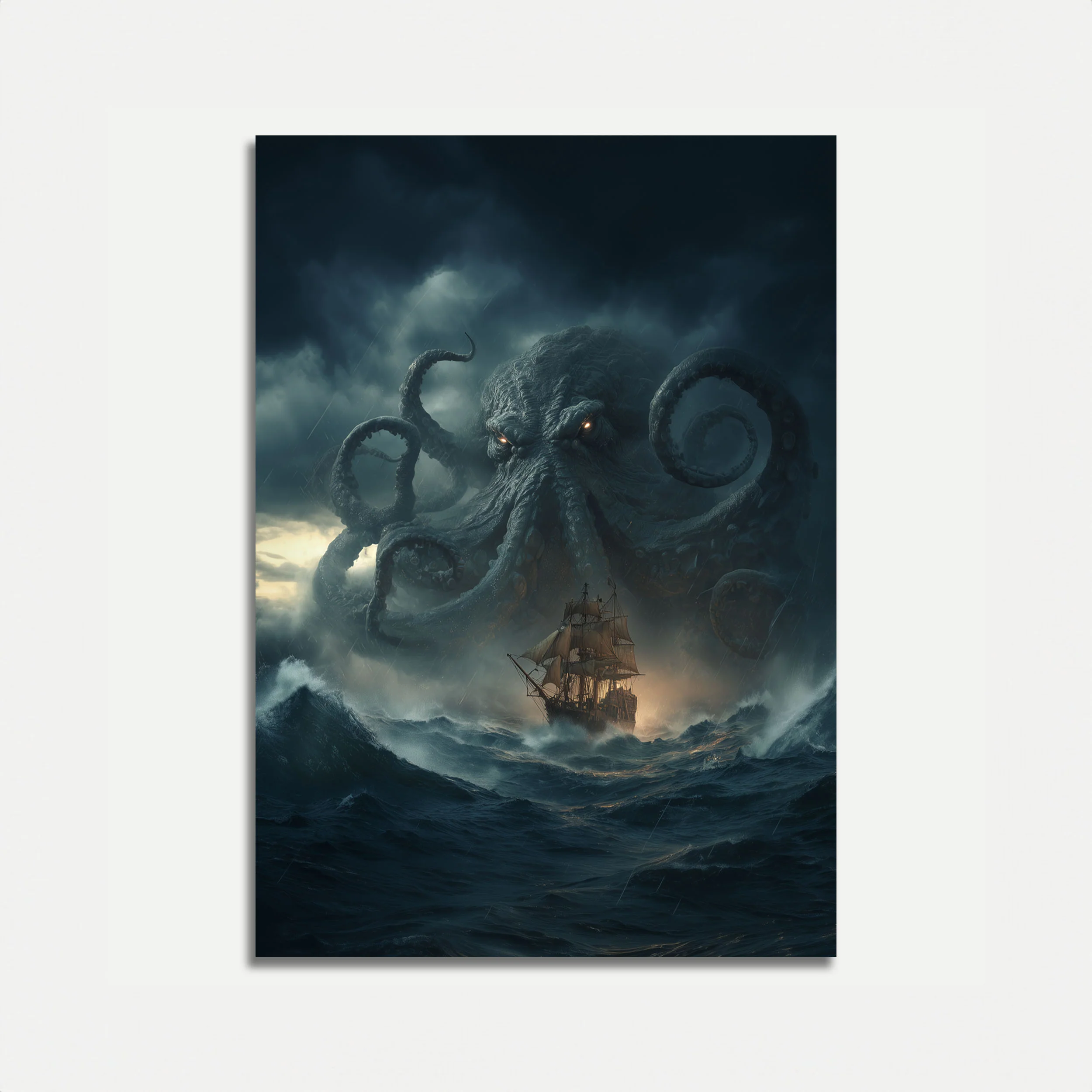 Kraken Sea Monster Encounter Poster