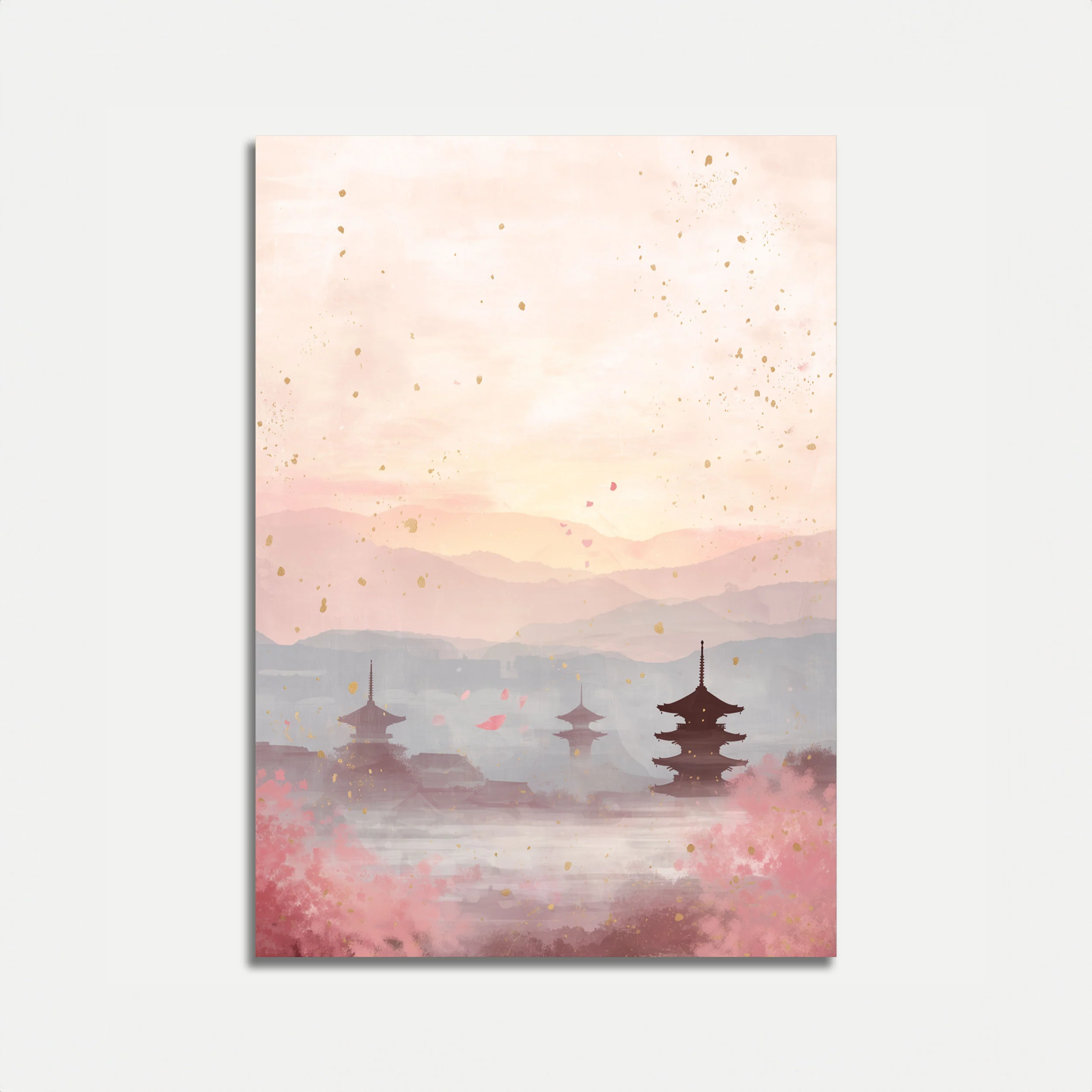 Kyoto Cherry Blossom Sunset Poster