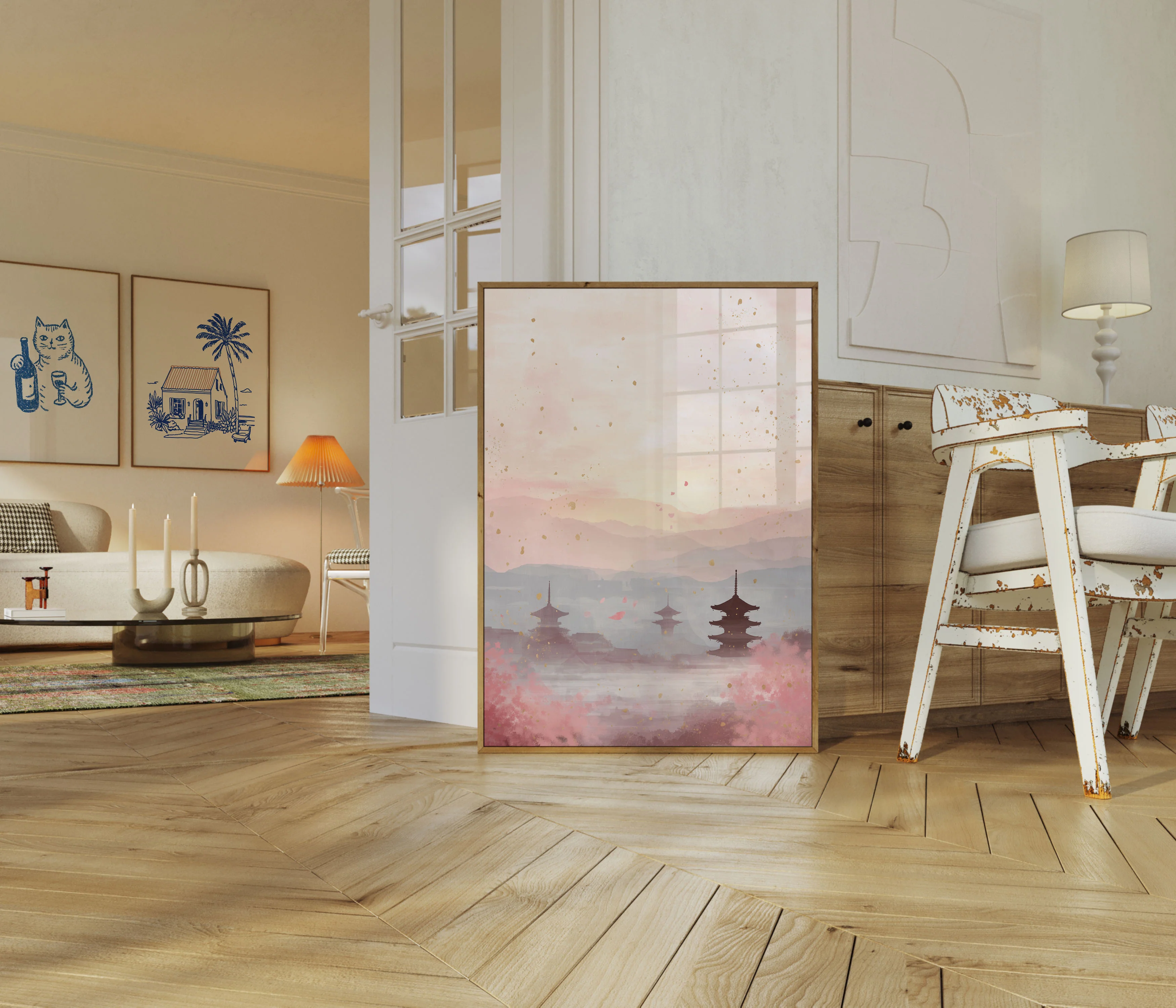 Kyoto Cherry Blossom Sunset Poster - Image 5