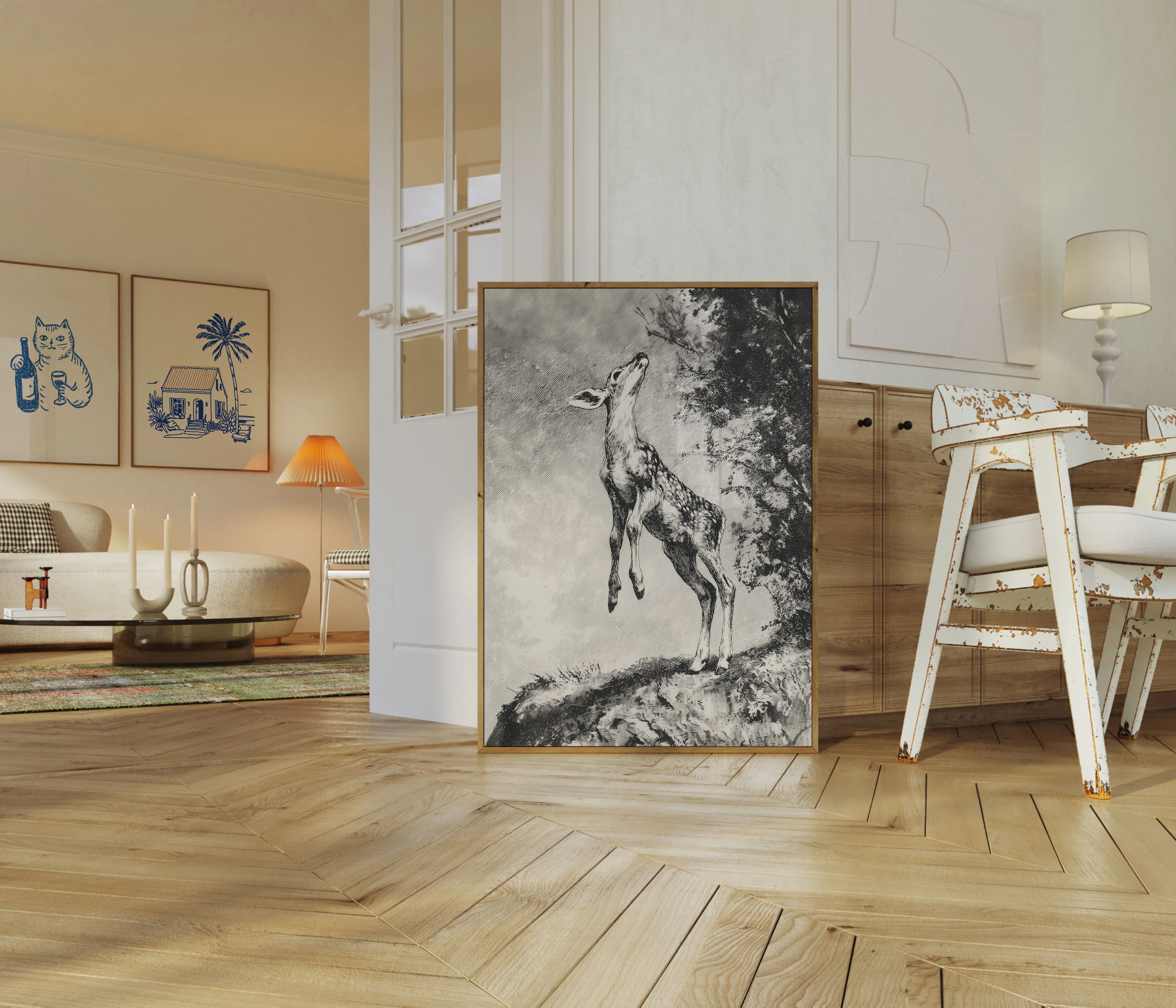 Leaping Deer in Wilderness Poster - Image 5