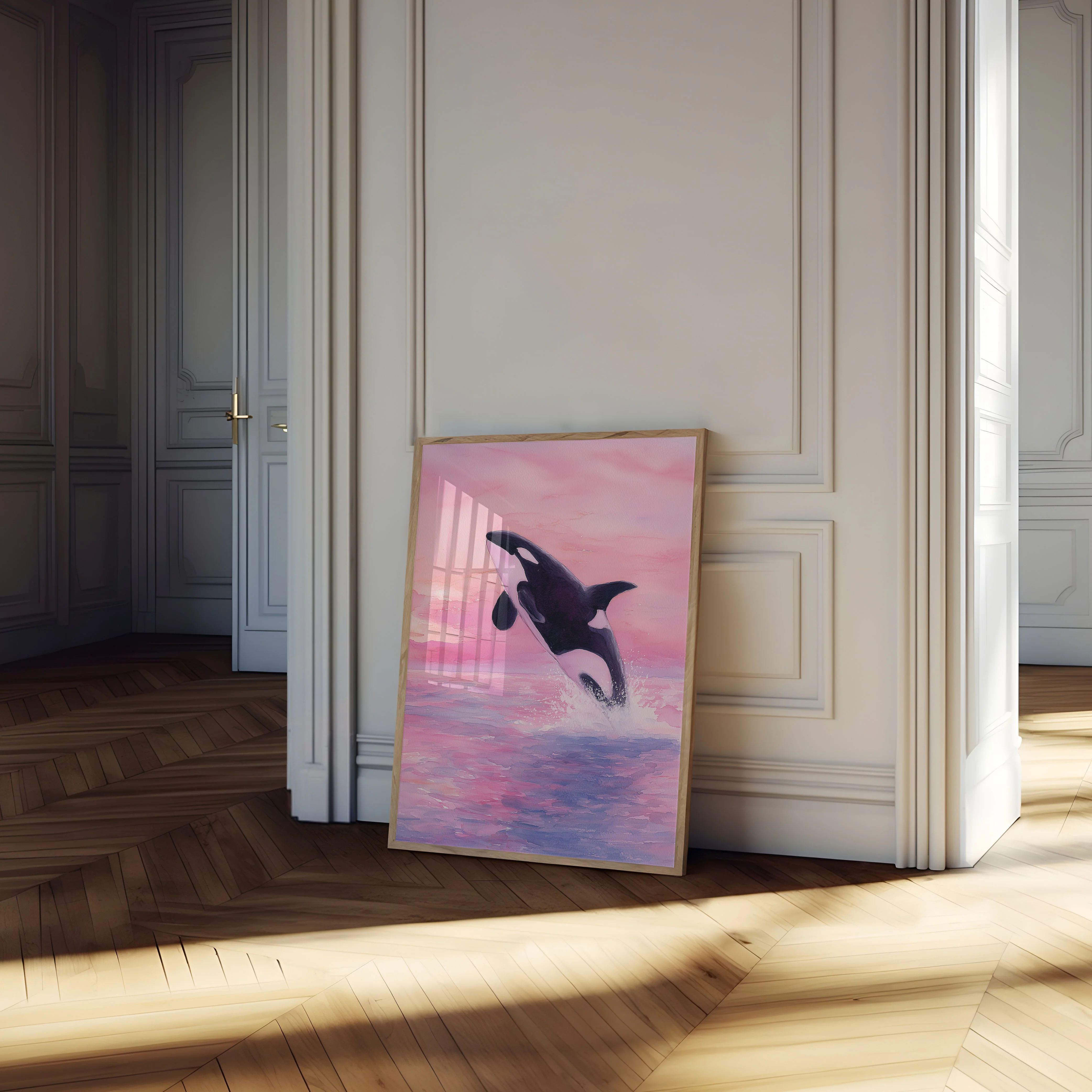 Leaping Orca Ocean Sunset Poster - Image 4