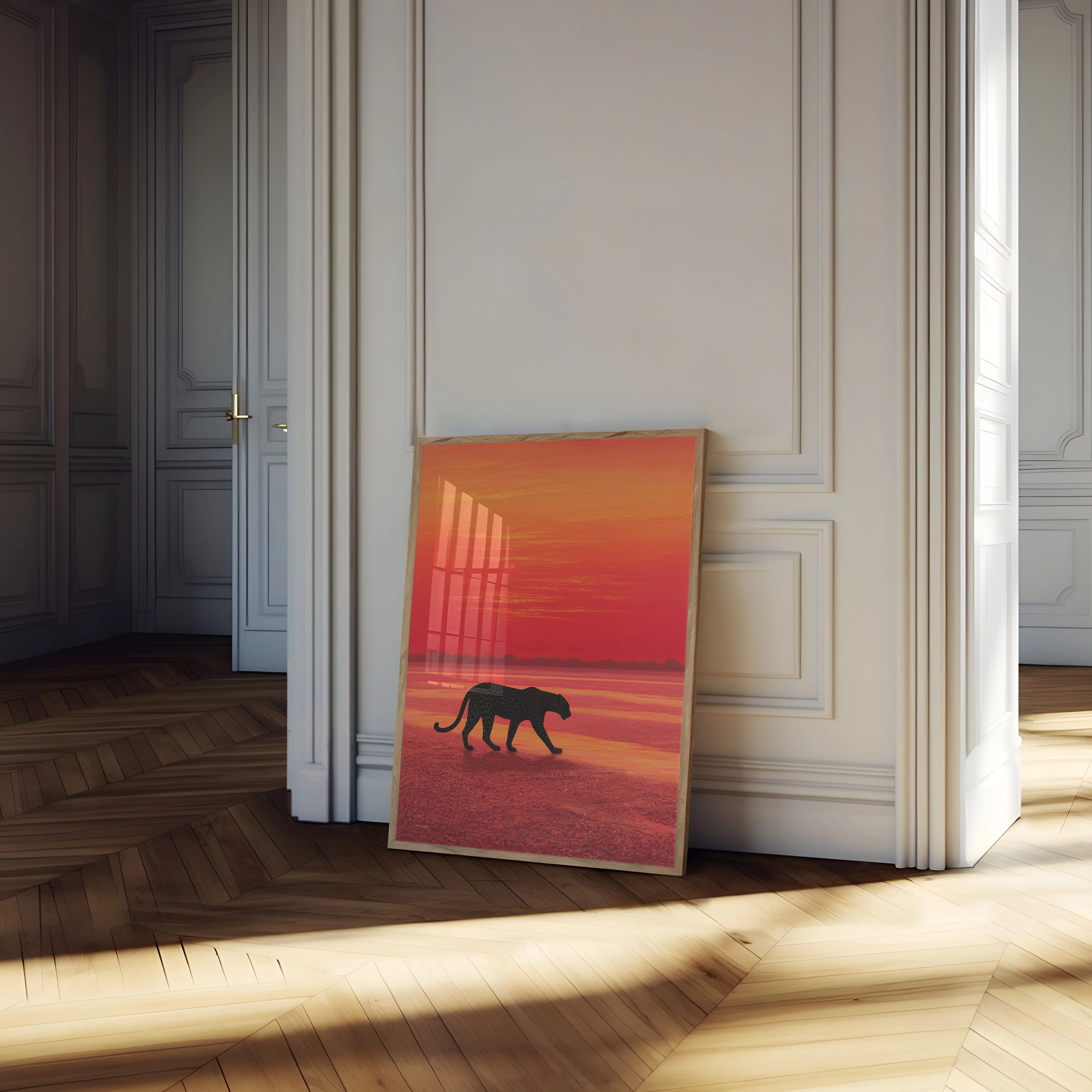 Leopard Walking at Sunset Poster - Image 4