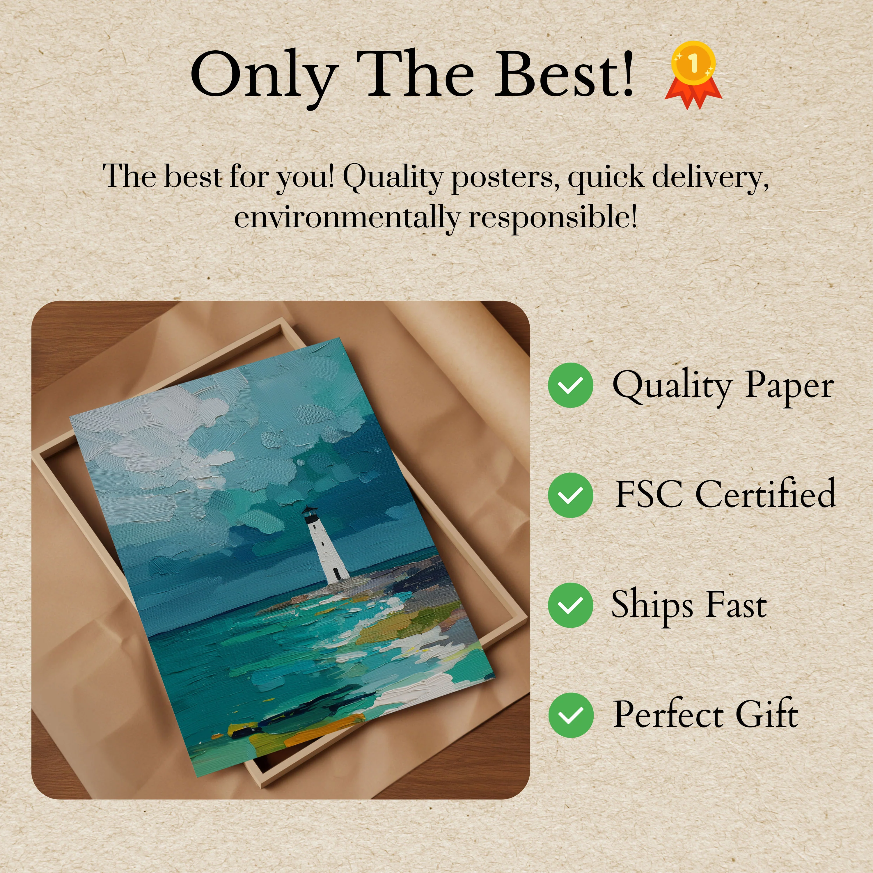 Lighthouse by Turquoise Ocean Poster - Image 3