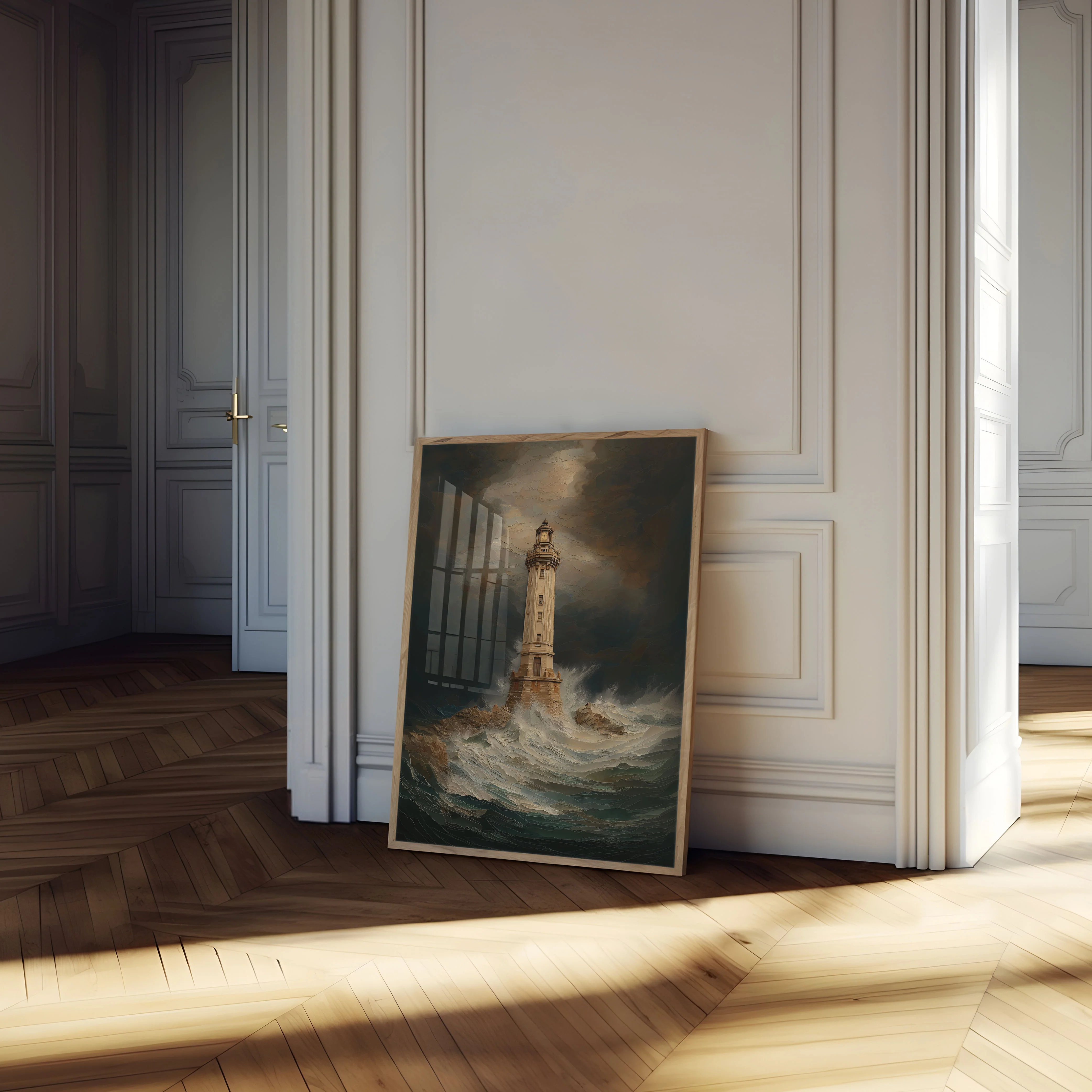 Lighthouse Storm Waves Poster - Image 4
