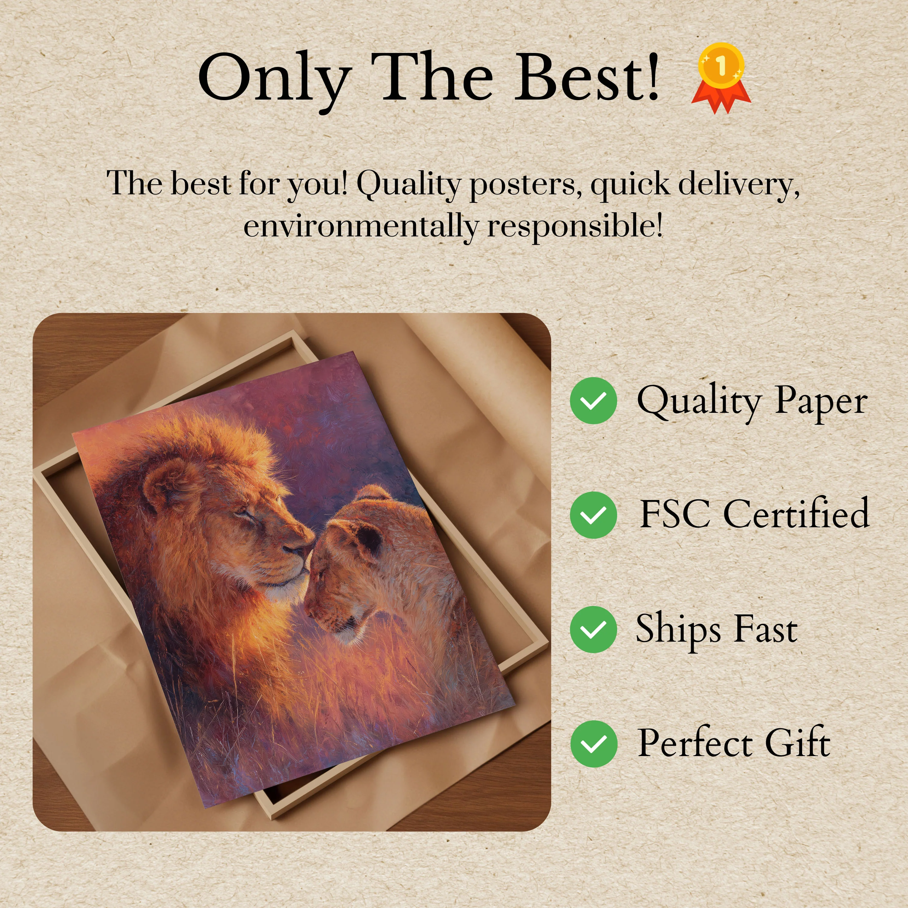 Lion and Cub Bonding Poster - Image 3