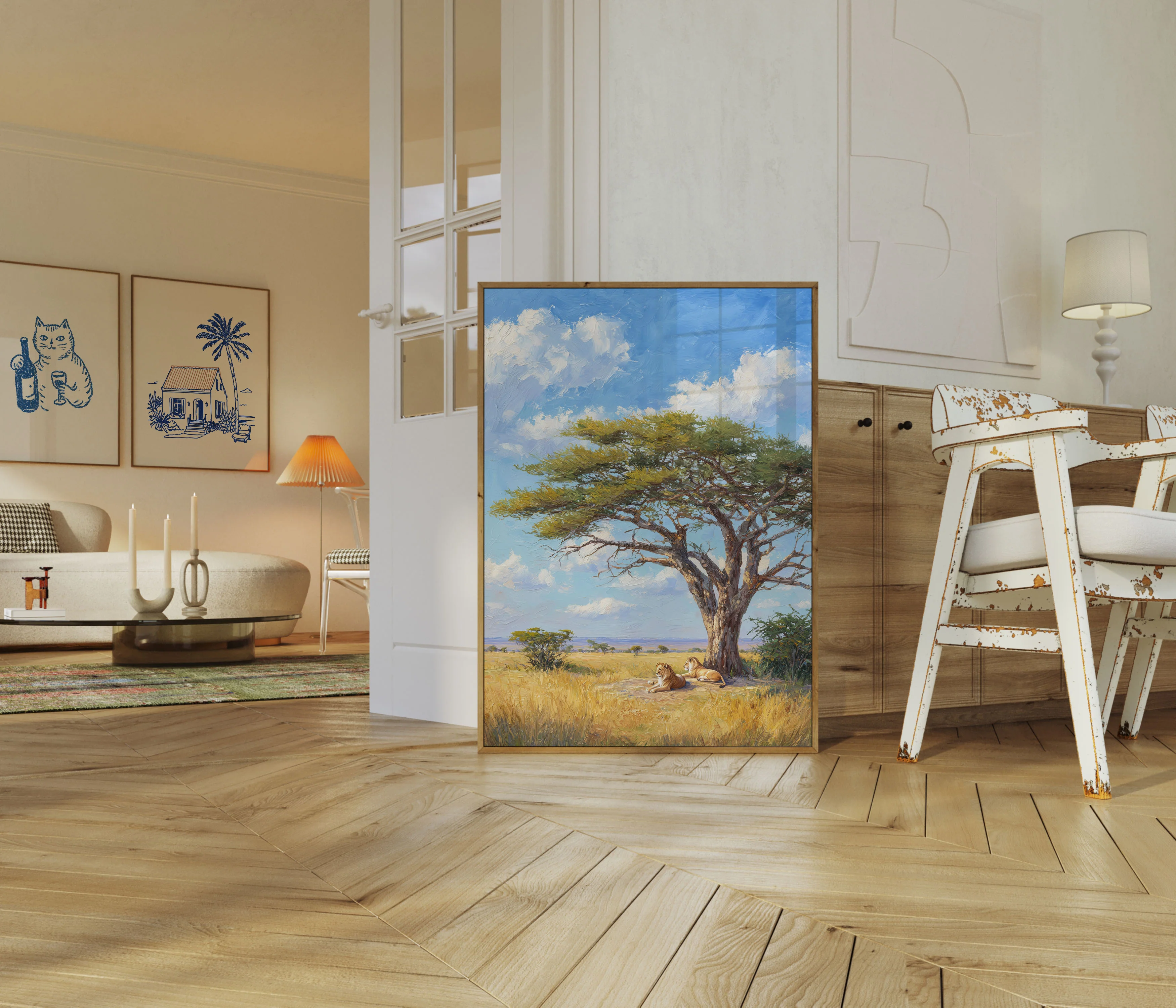 Lions Under Acacia Tree Poster - Image 5