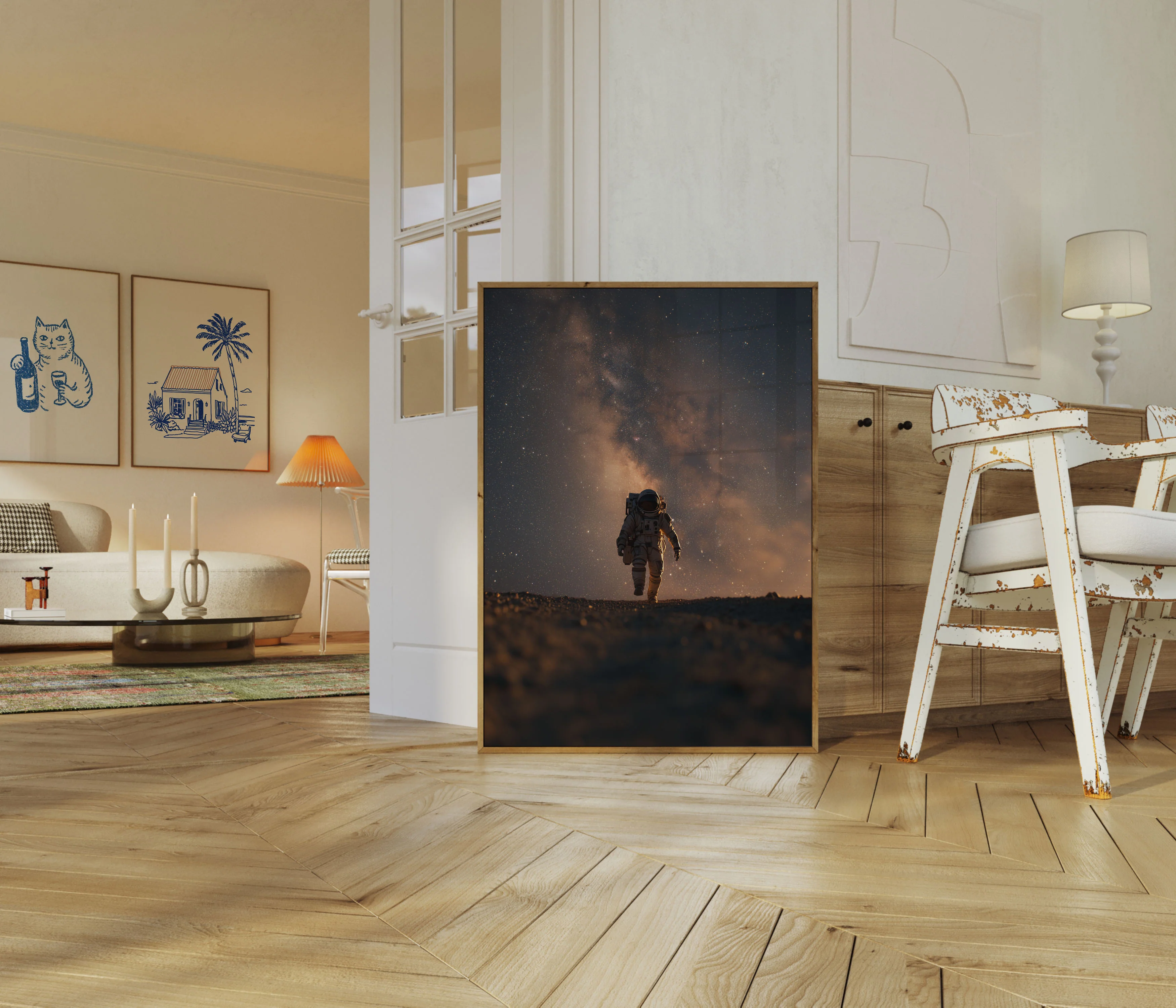 Lone Astronaut Milky Way Poster - Image 5