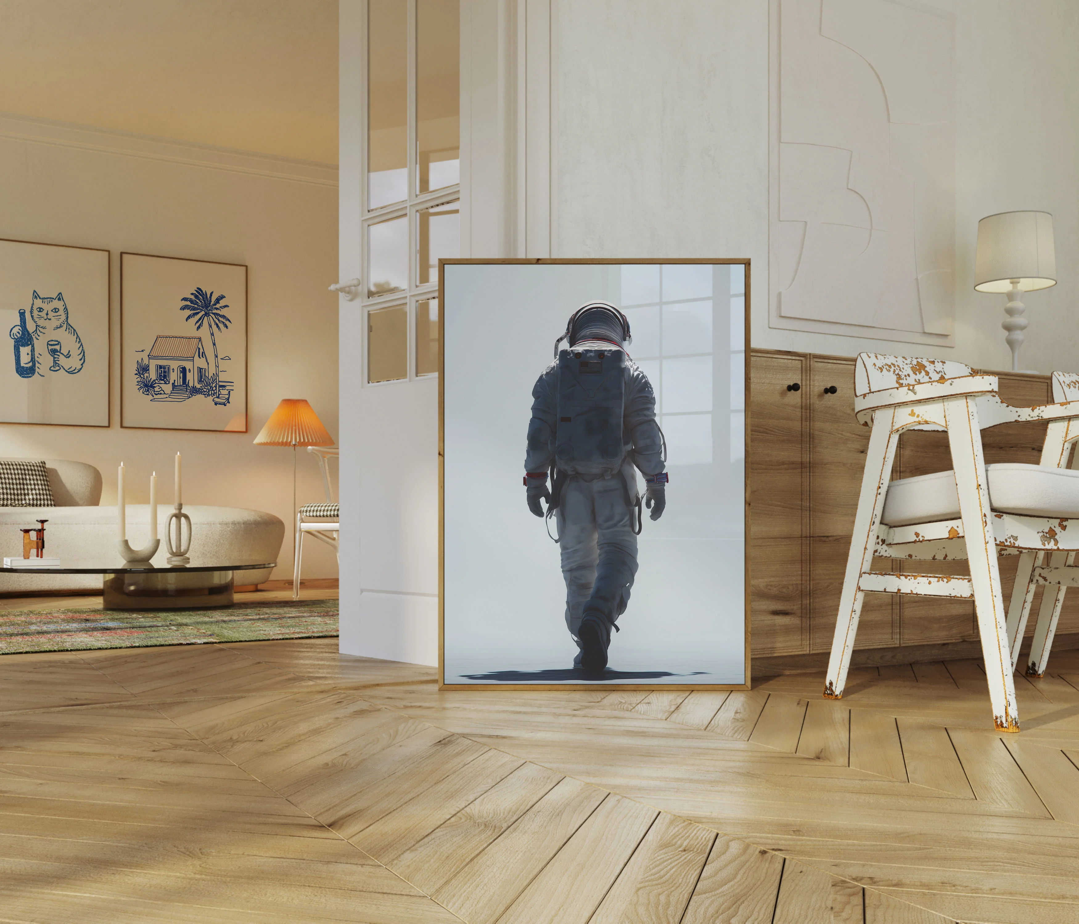 Lone Astronaut Space Walk Poster - Image 4