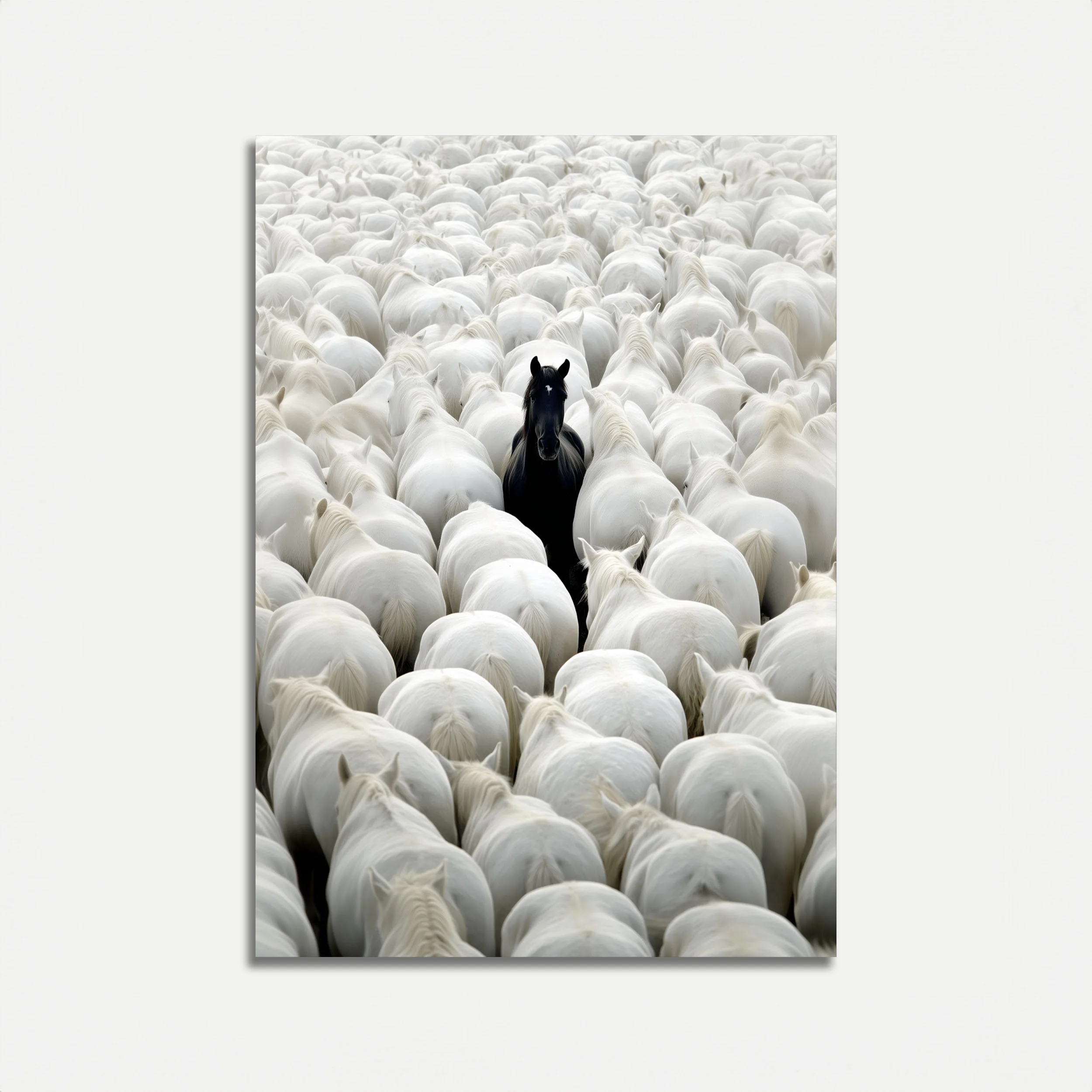 Lone Black Horse Poster