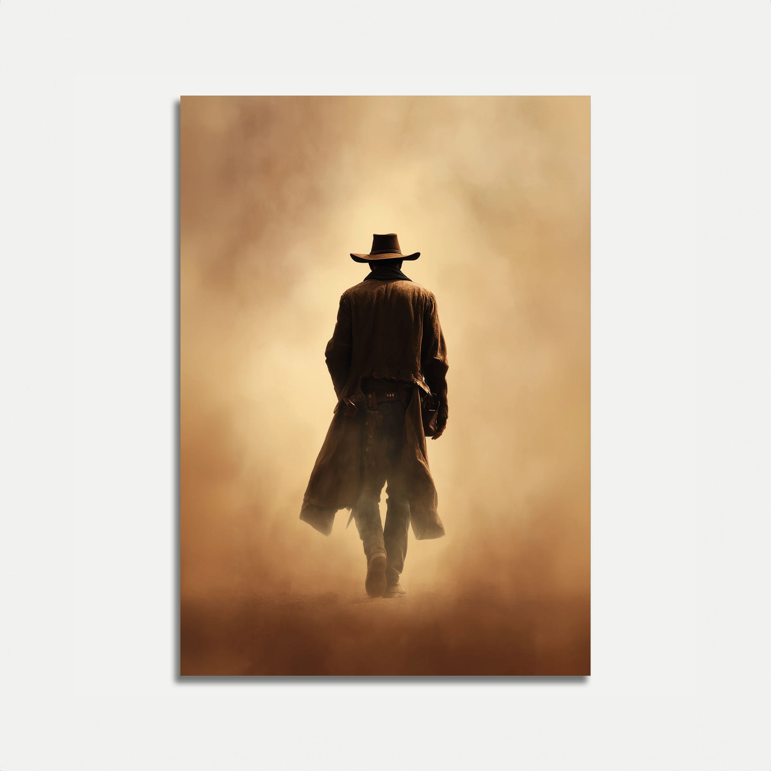 Lone Cowboy Desert Journey Poster