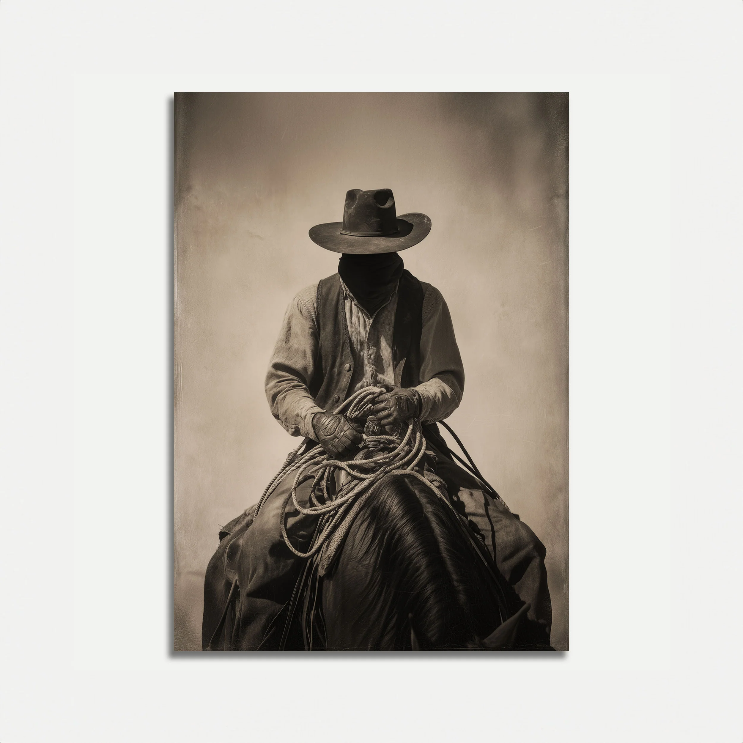 Lone Cowboy Riding Poster