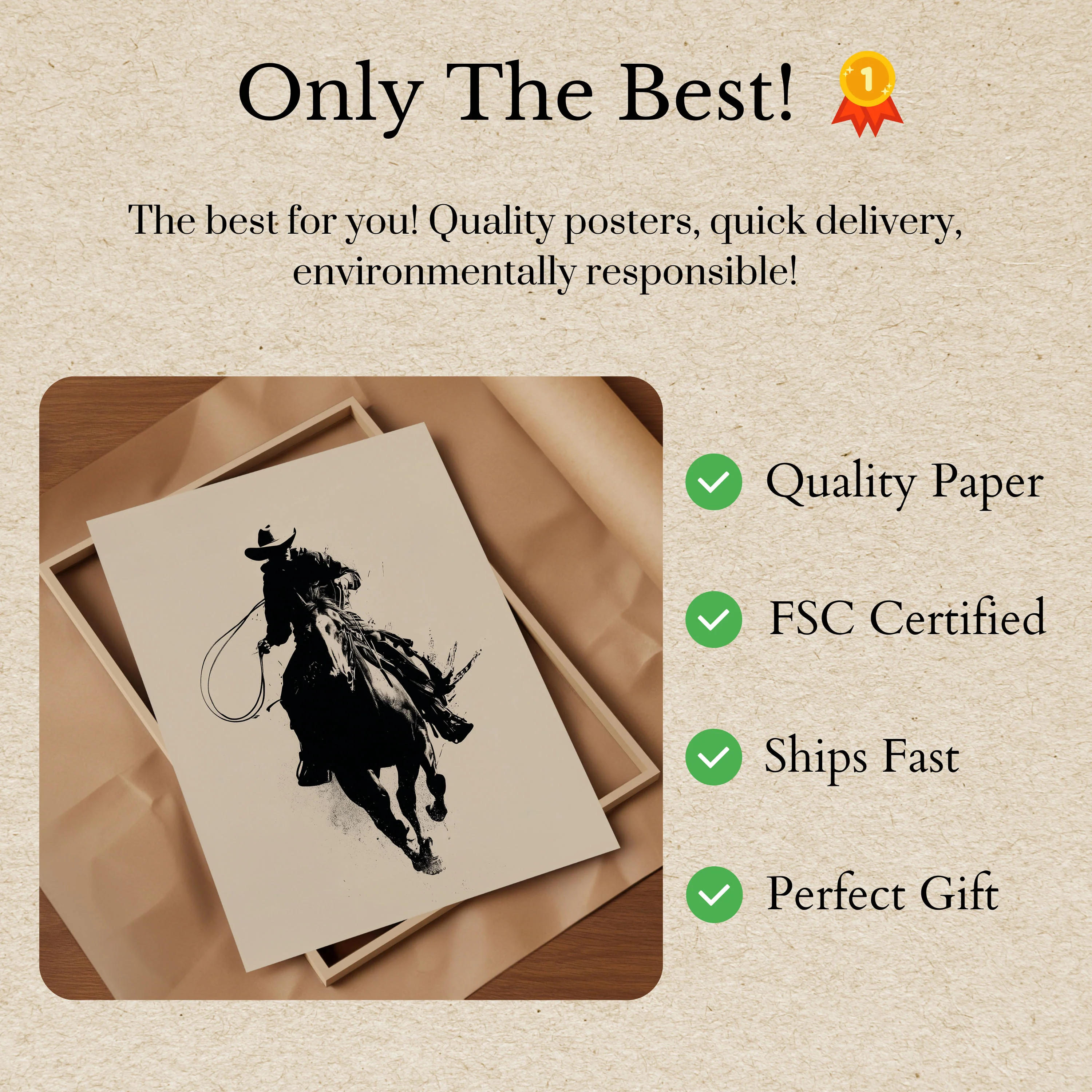 Lone Cowboy Riding Poster - Image 3