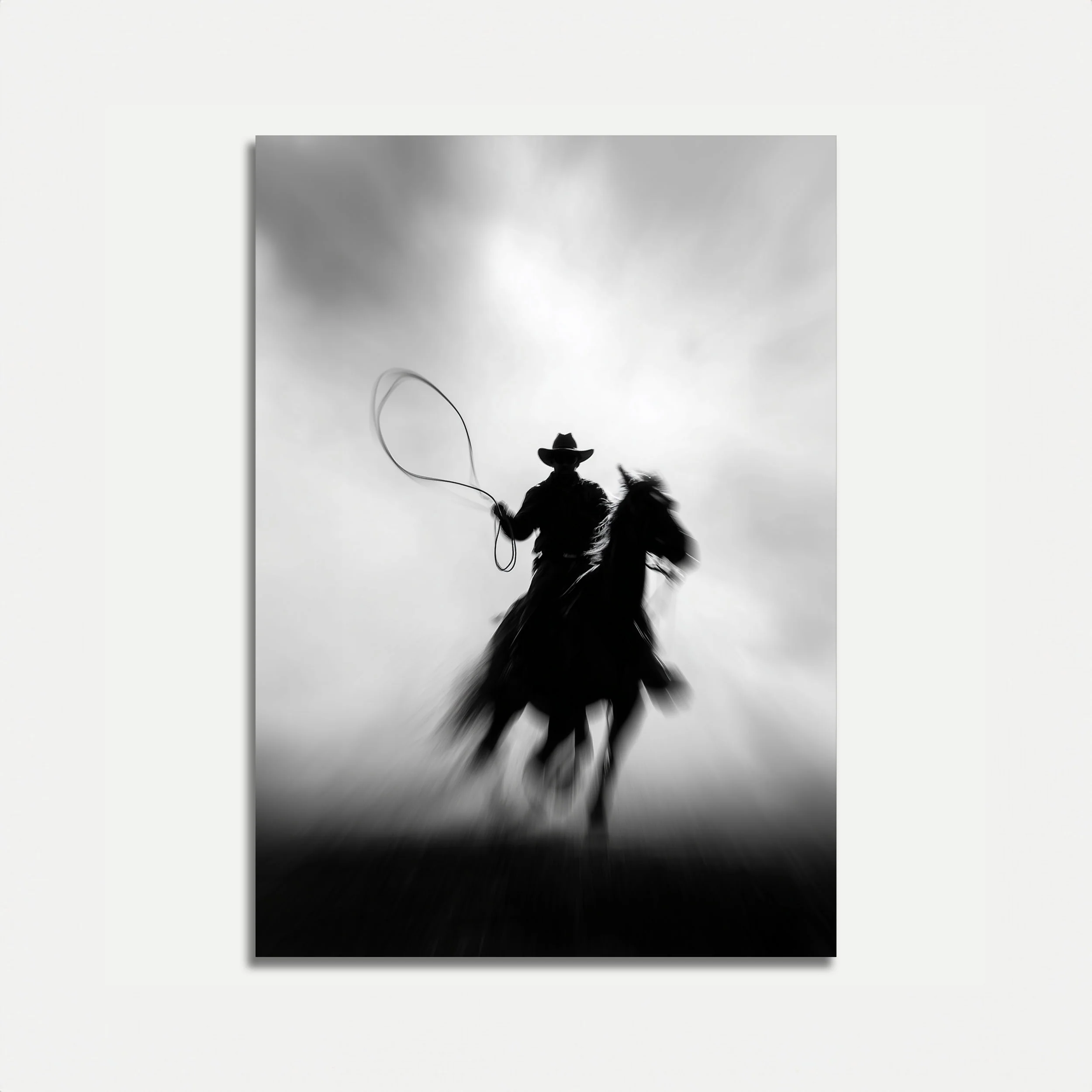 Lone Cowboy Riding Poster