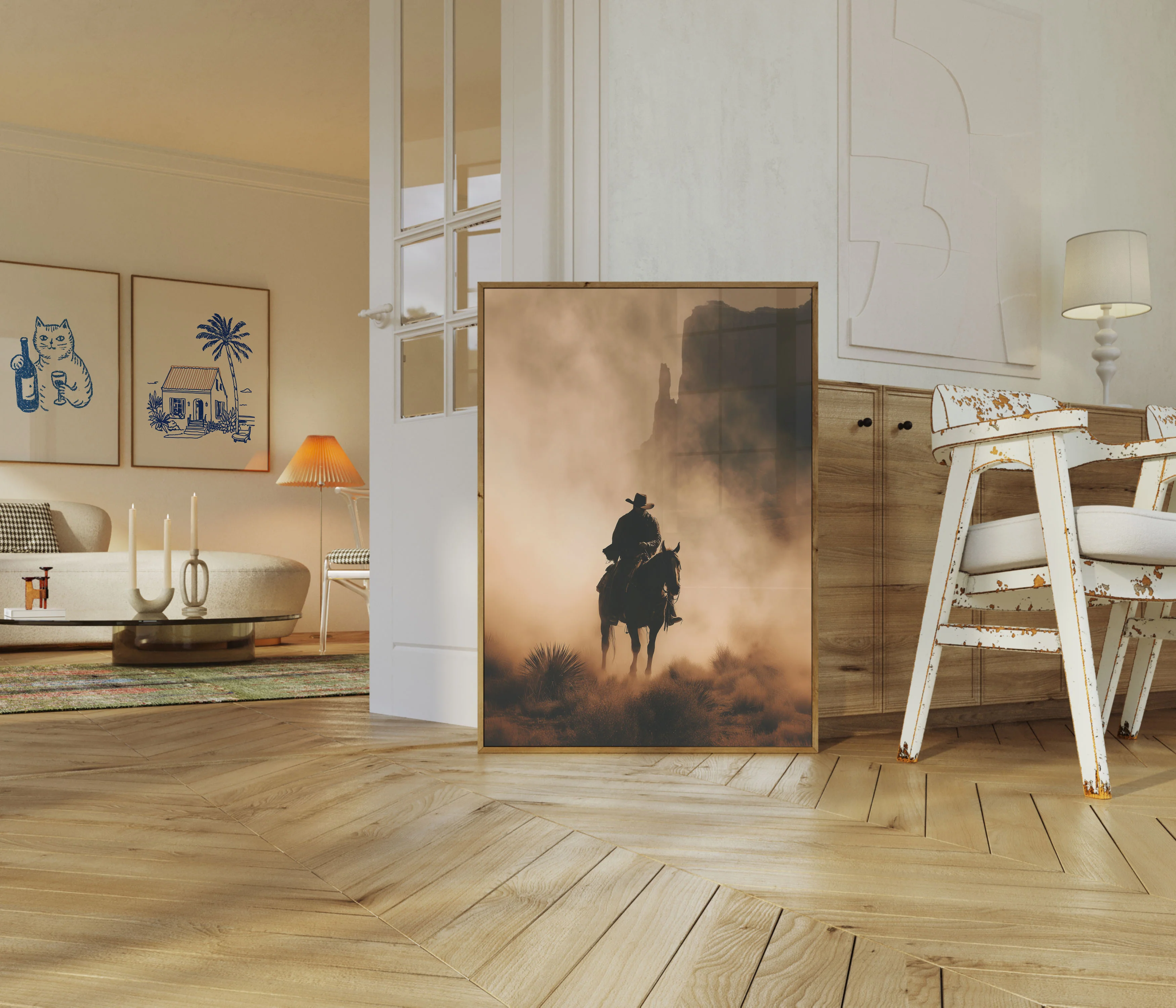 Lone Rider Desert Silhouette Poster - Image 5