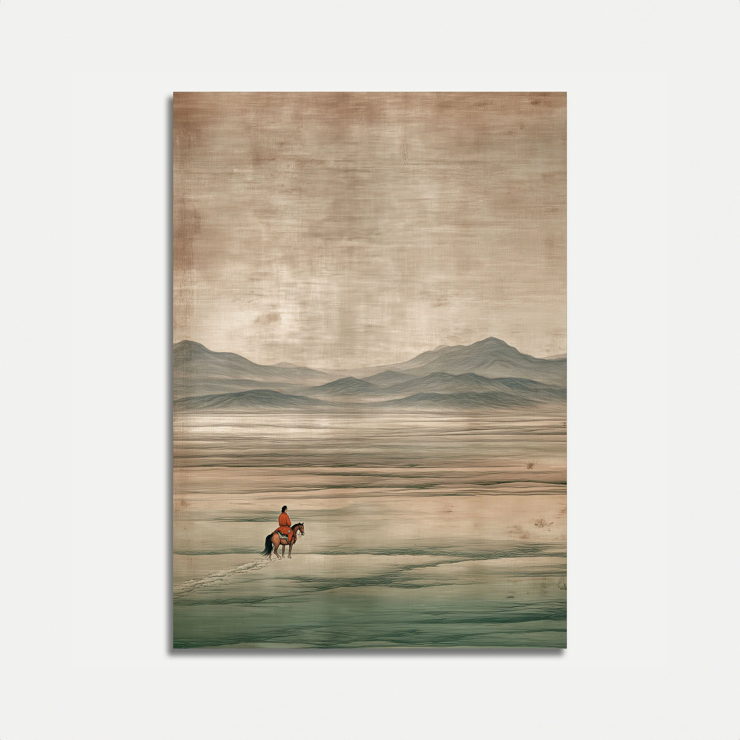 Lone Rider Mountain Journey Poster