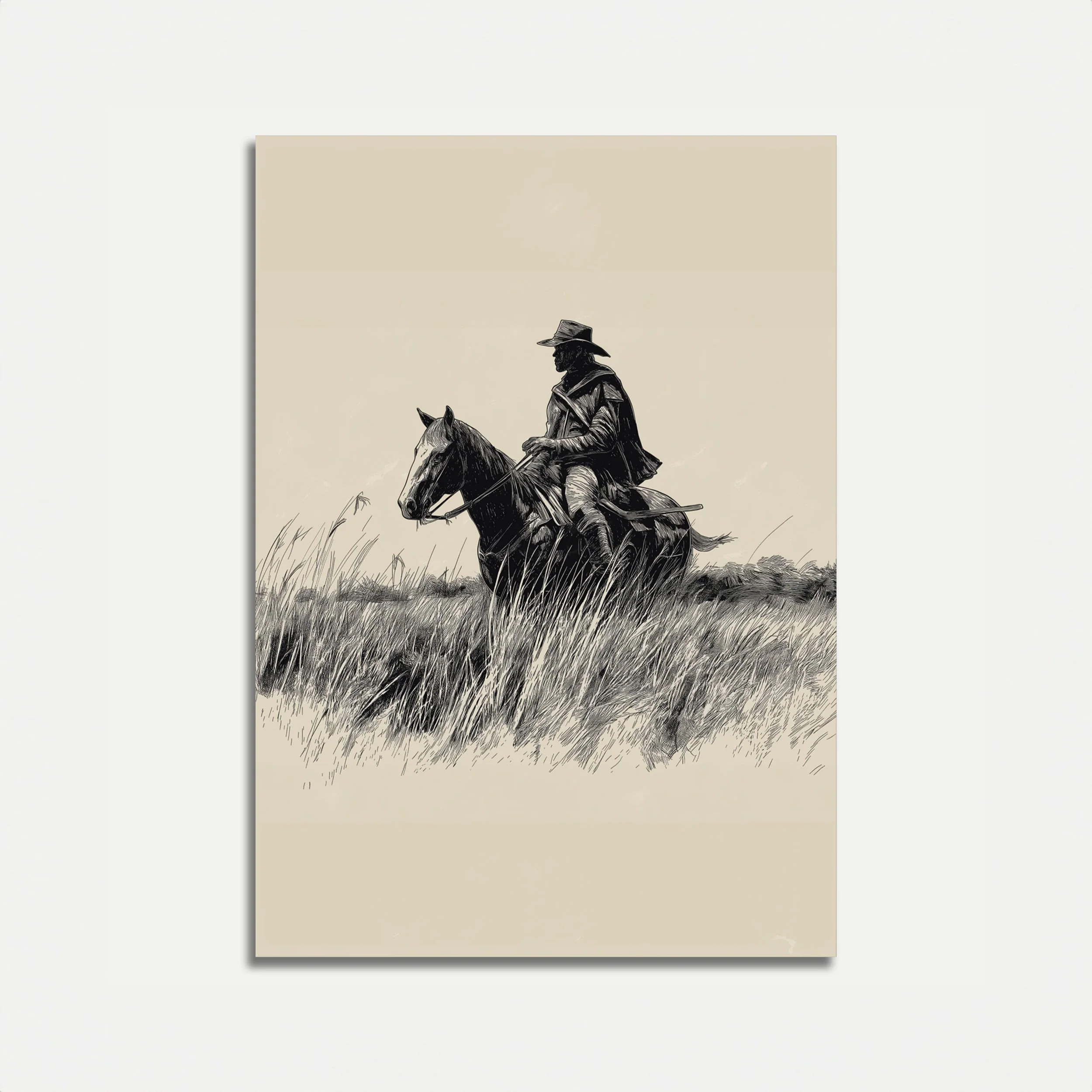 Lone Rider Prairie Poster