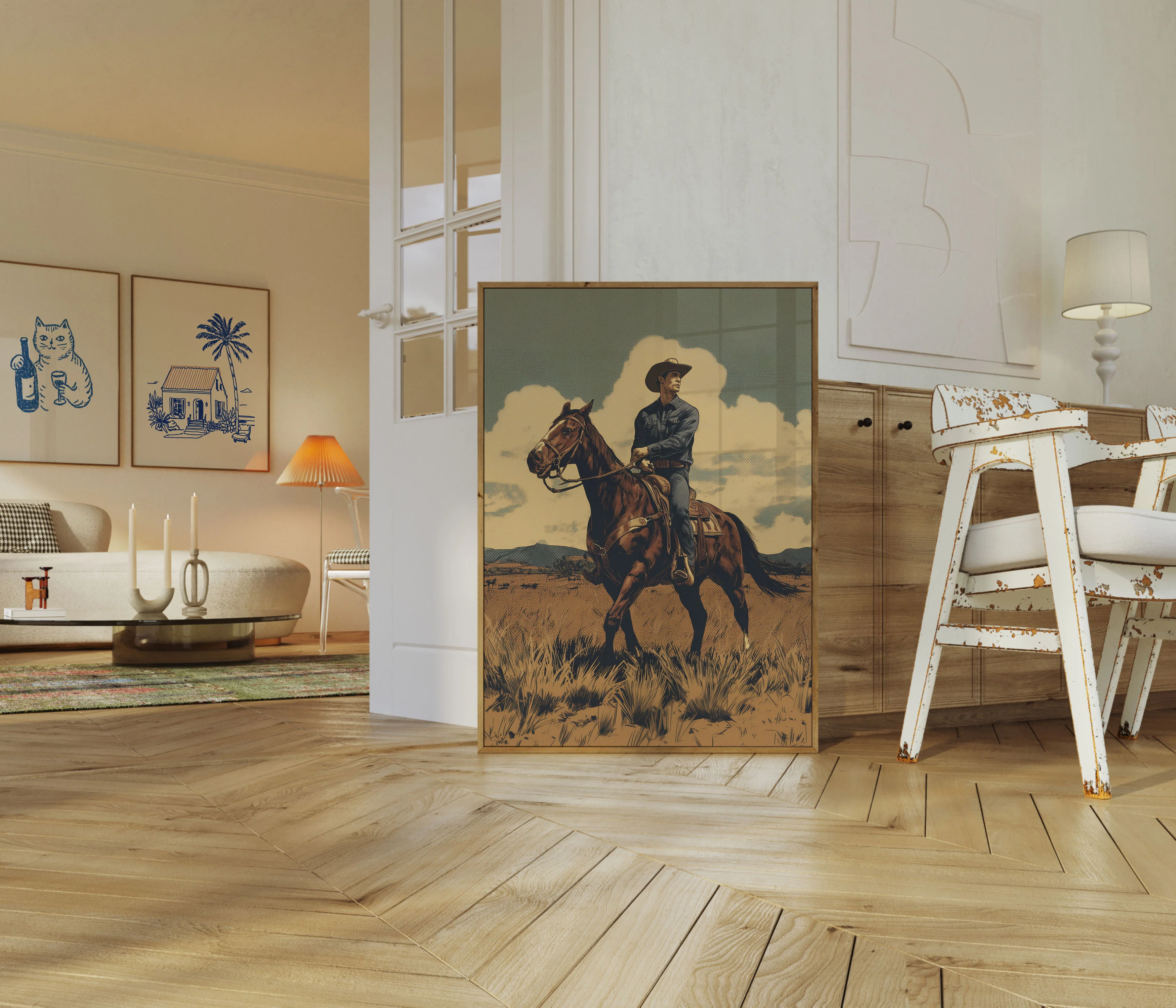 Lone Rider Western Horizon Poster - Image 5