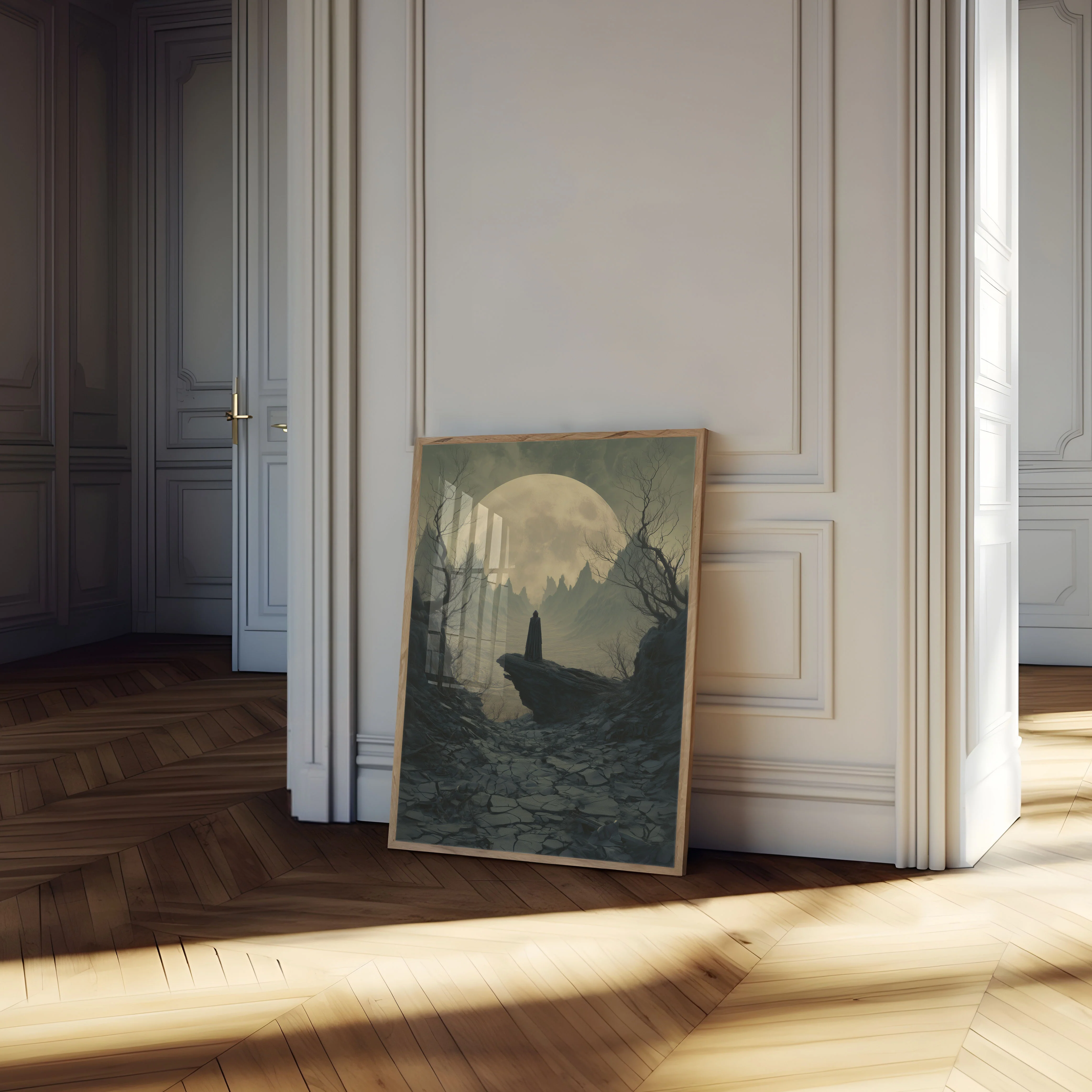 Lone Wanderer Mountain Moon Poster - Image 4