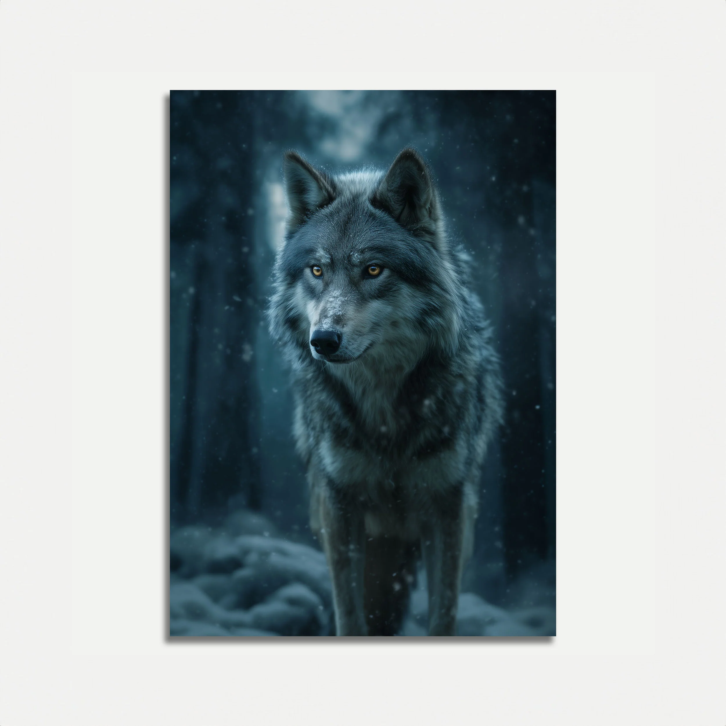 Lone Wolf Winter Forest Poster