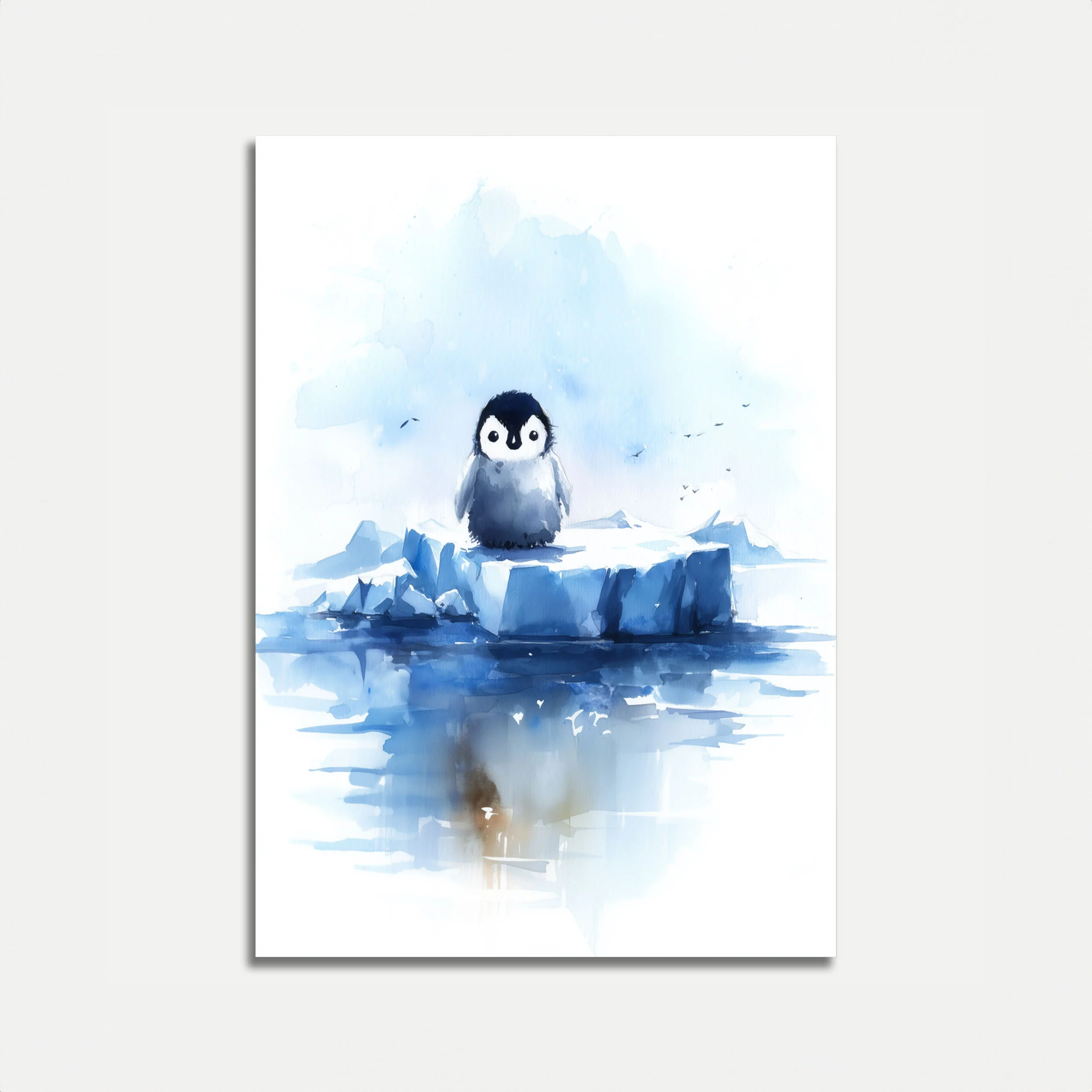 Lonely Penguin Ice Drift Poster
