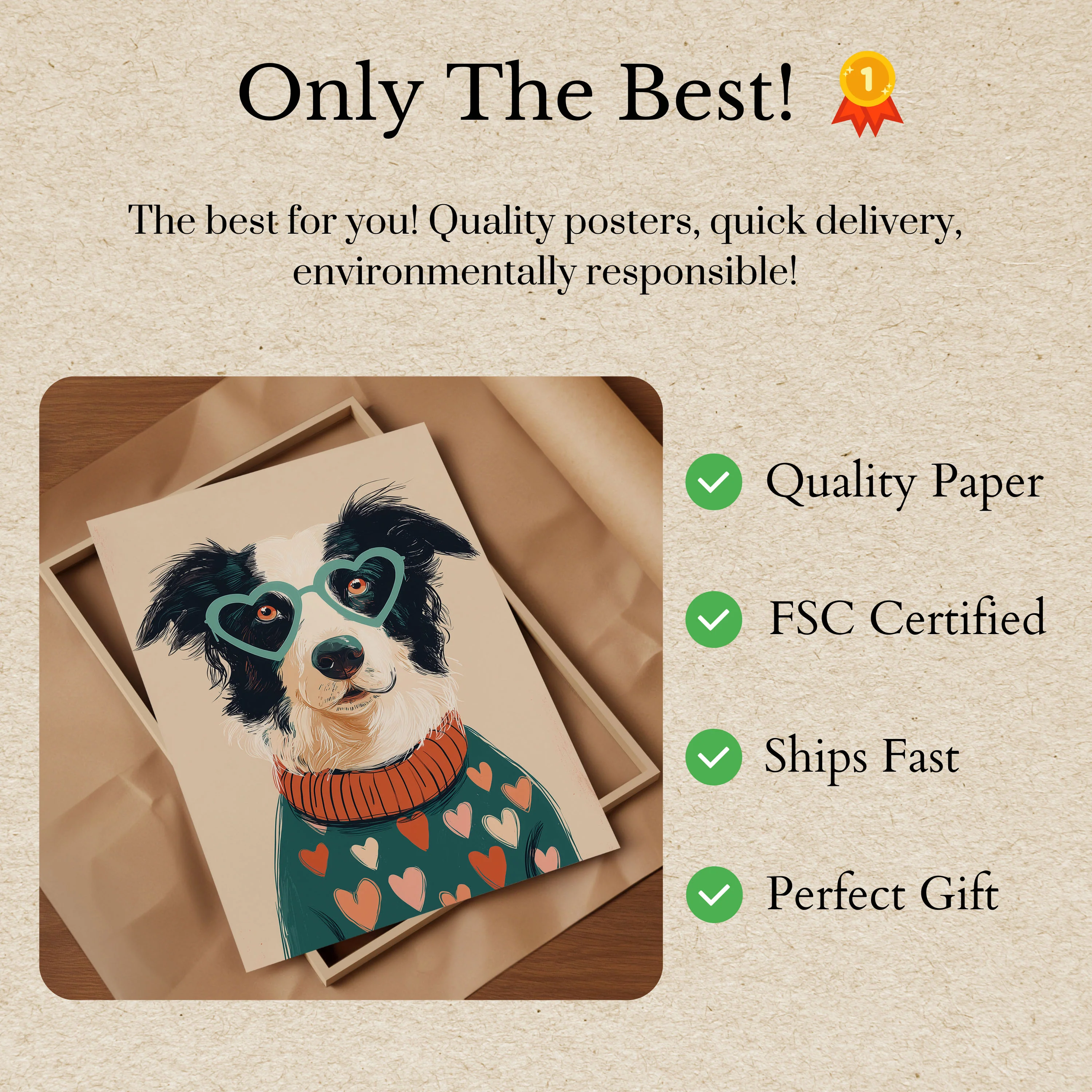 Lovable Dog Heart Glasses Poster - Image 3