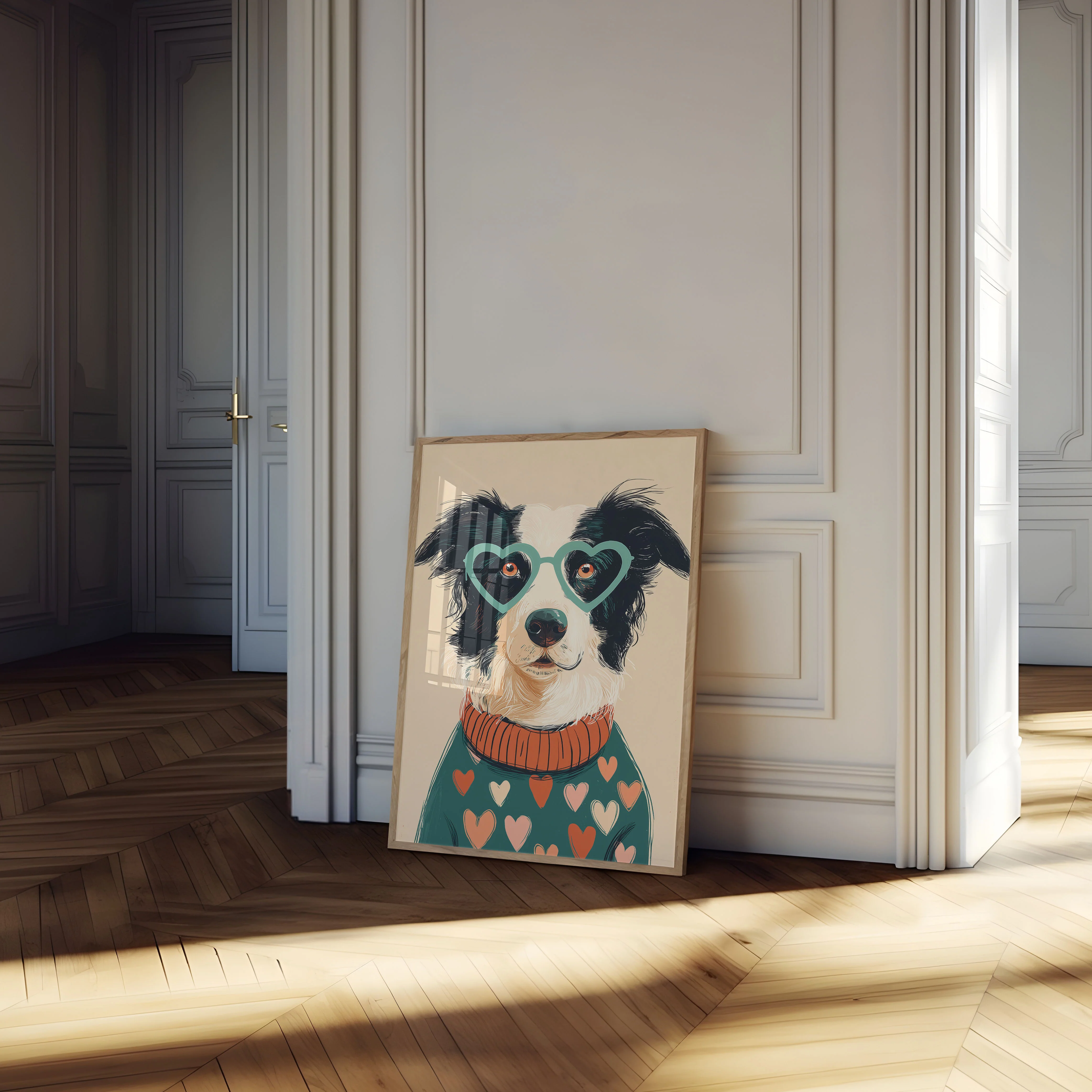 Lovable Dog Heart Glasses Poster - Image 4