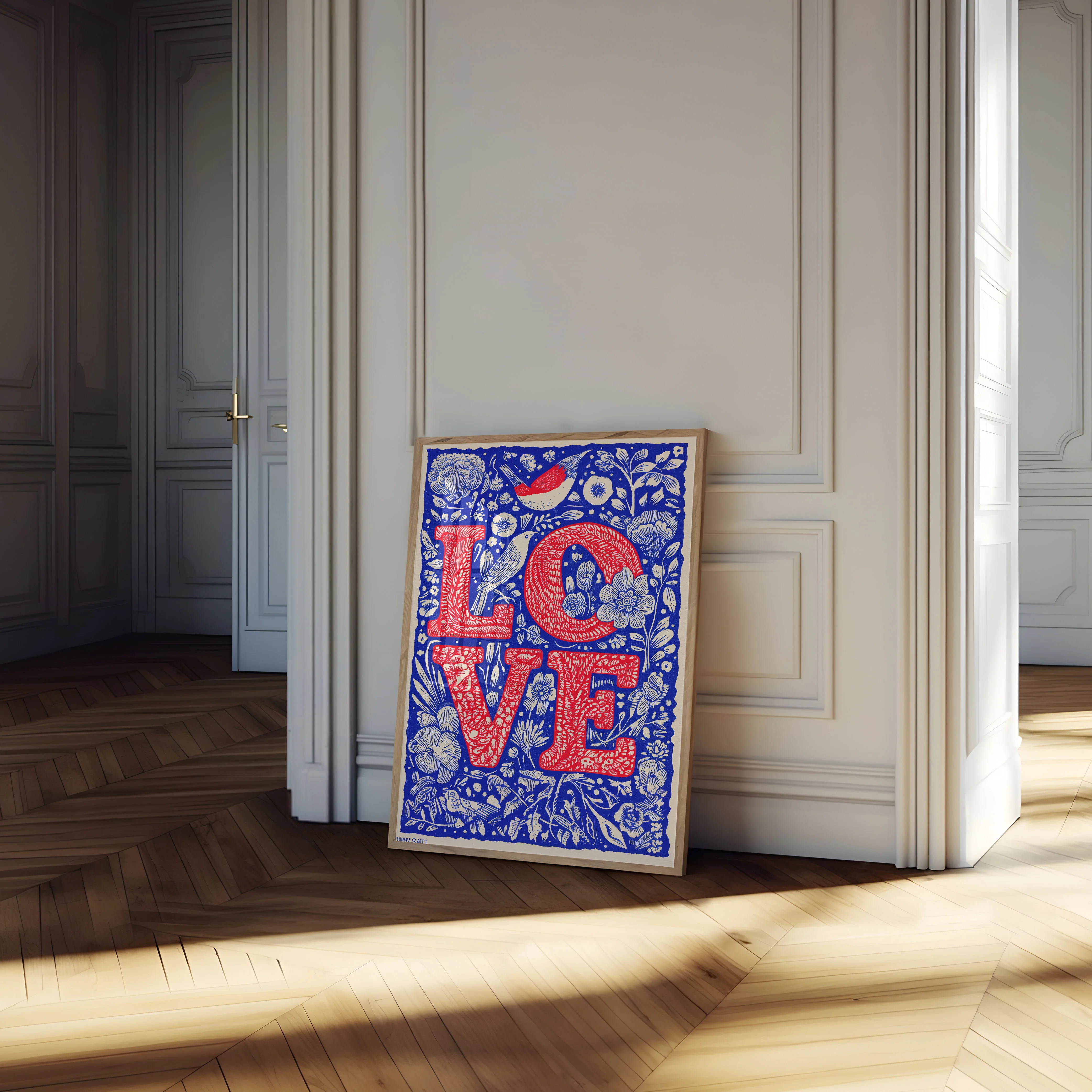 Love Birds Botanical Poster - Image 4