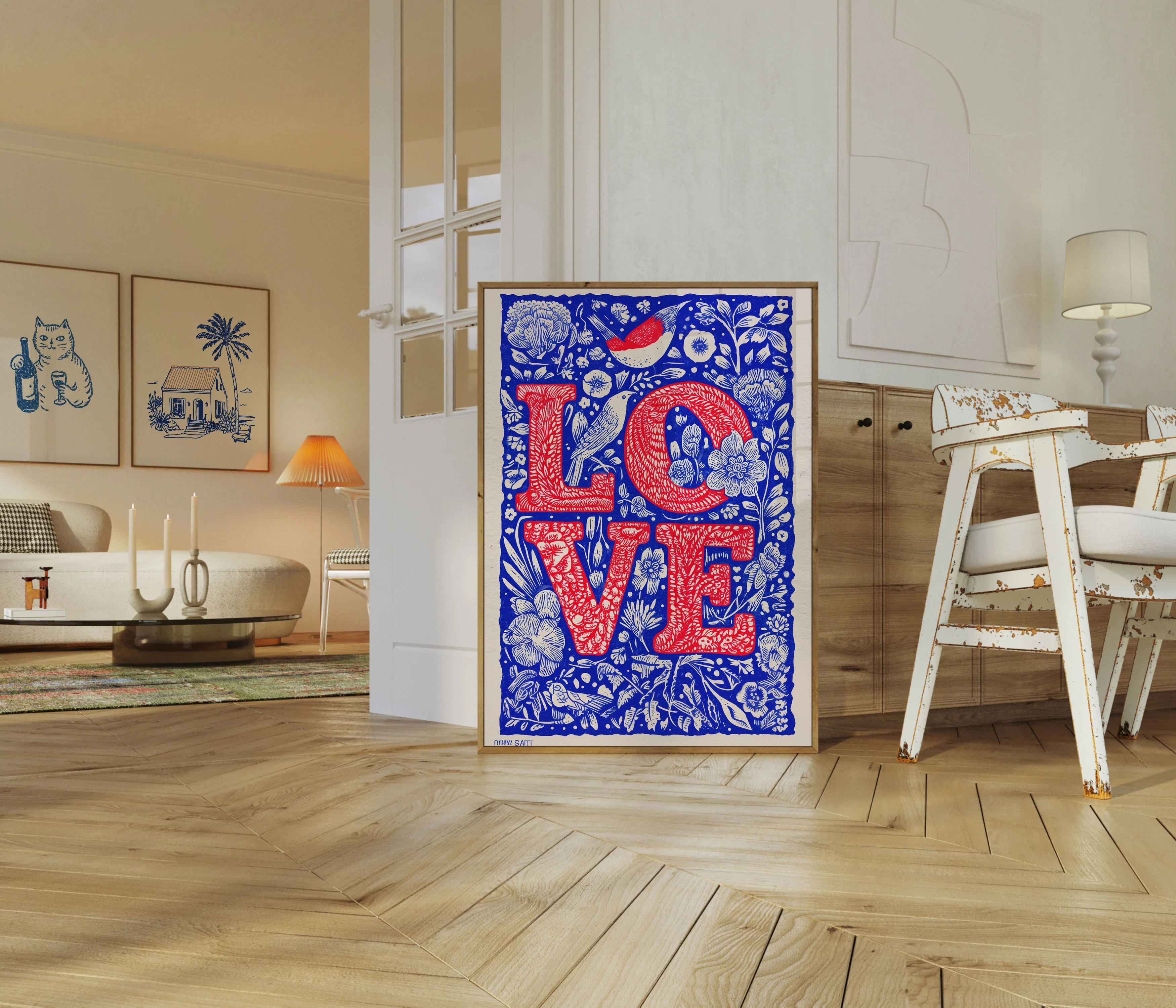 Love Birds Botanical Poster - Image 5