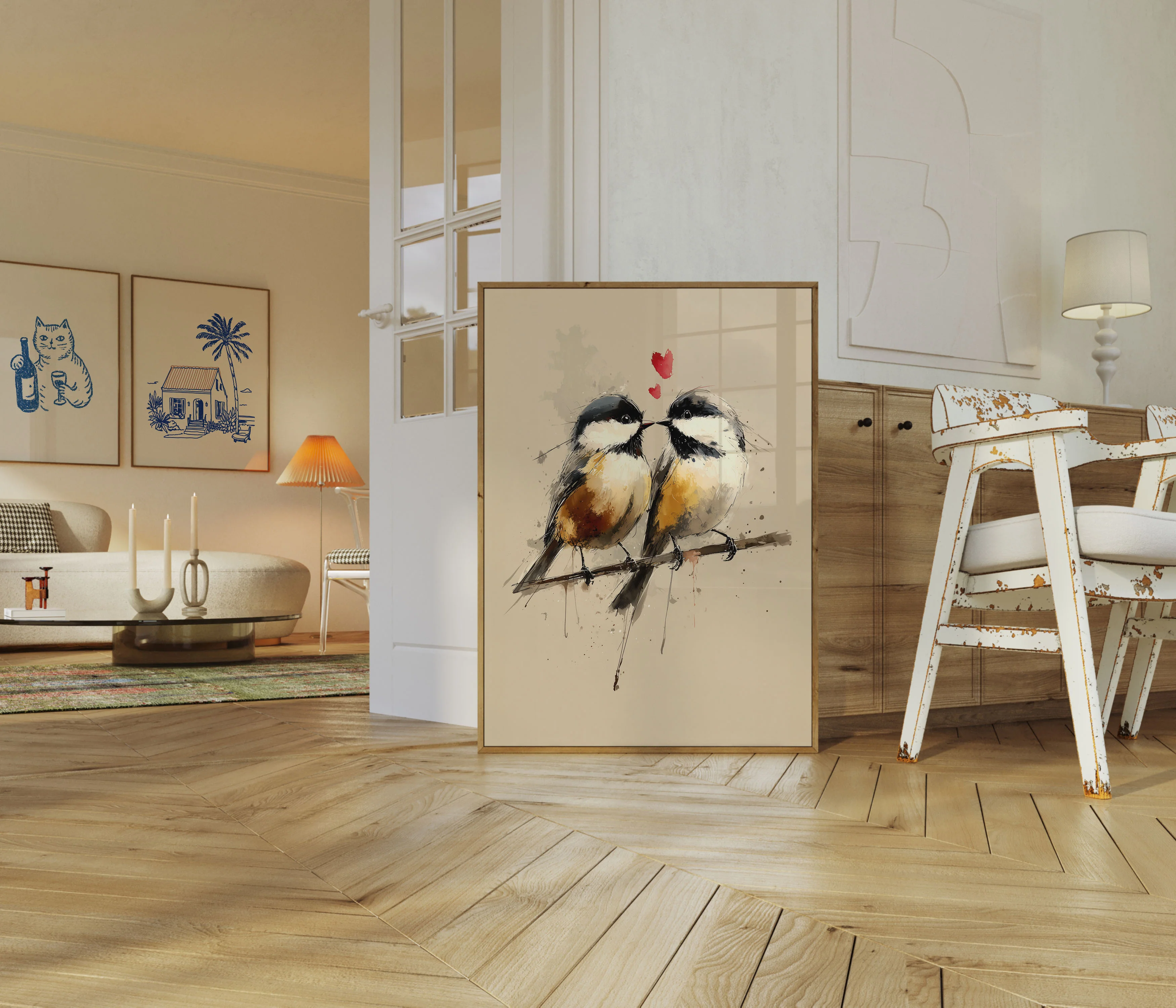 Lovebirds Watercolor Romance Poster - Image 5