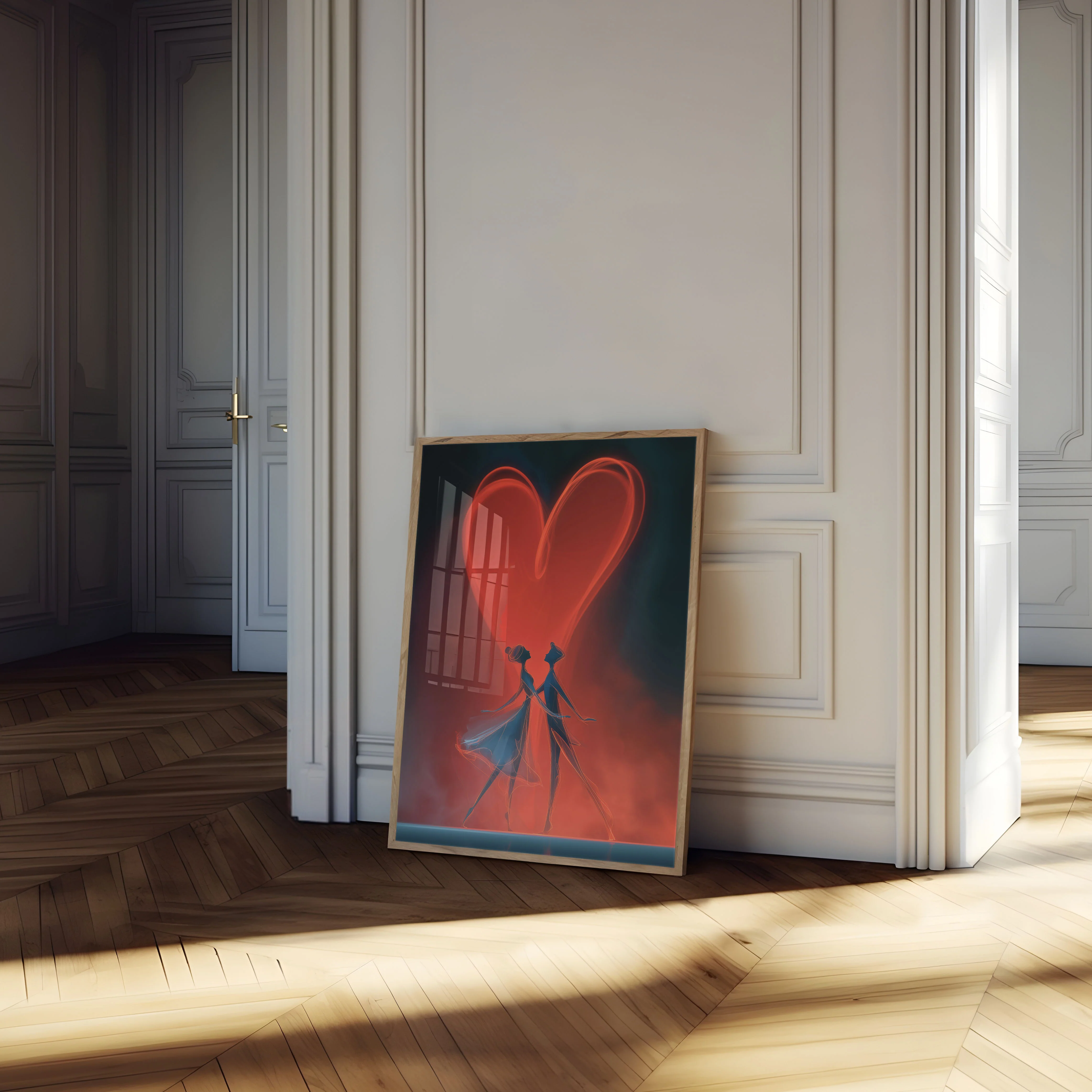 Lovers Under Glowing Heart Poster - Image 4
