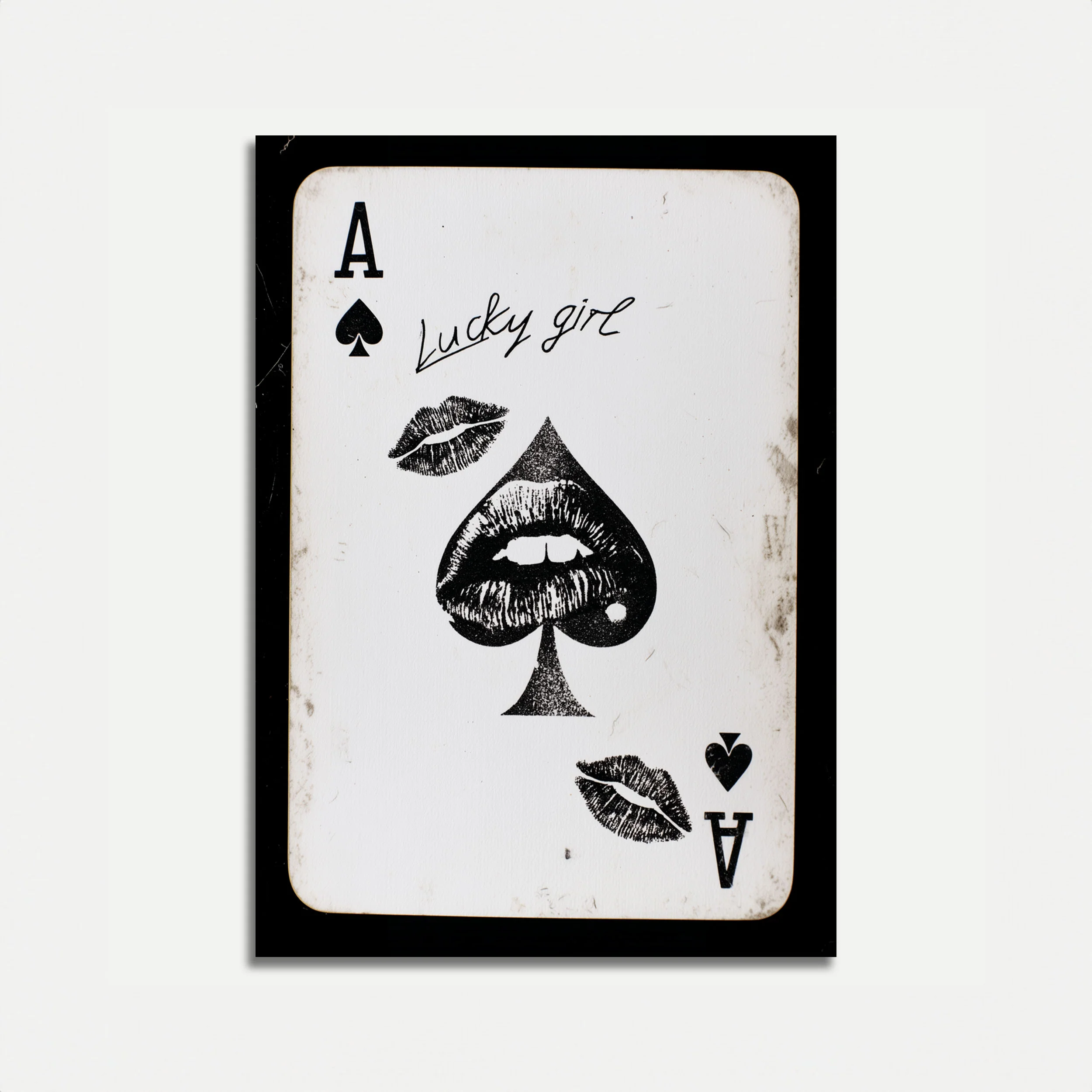 Lucky Girl Playing Card Poster