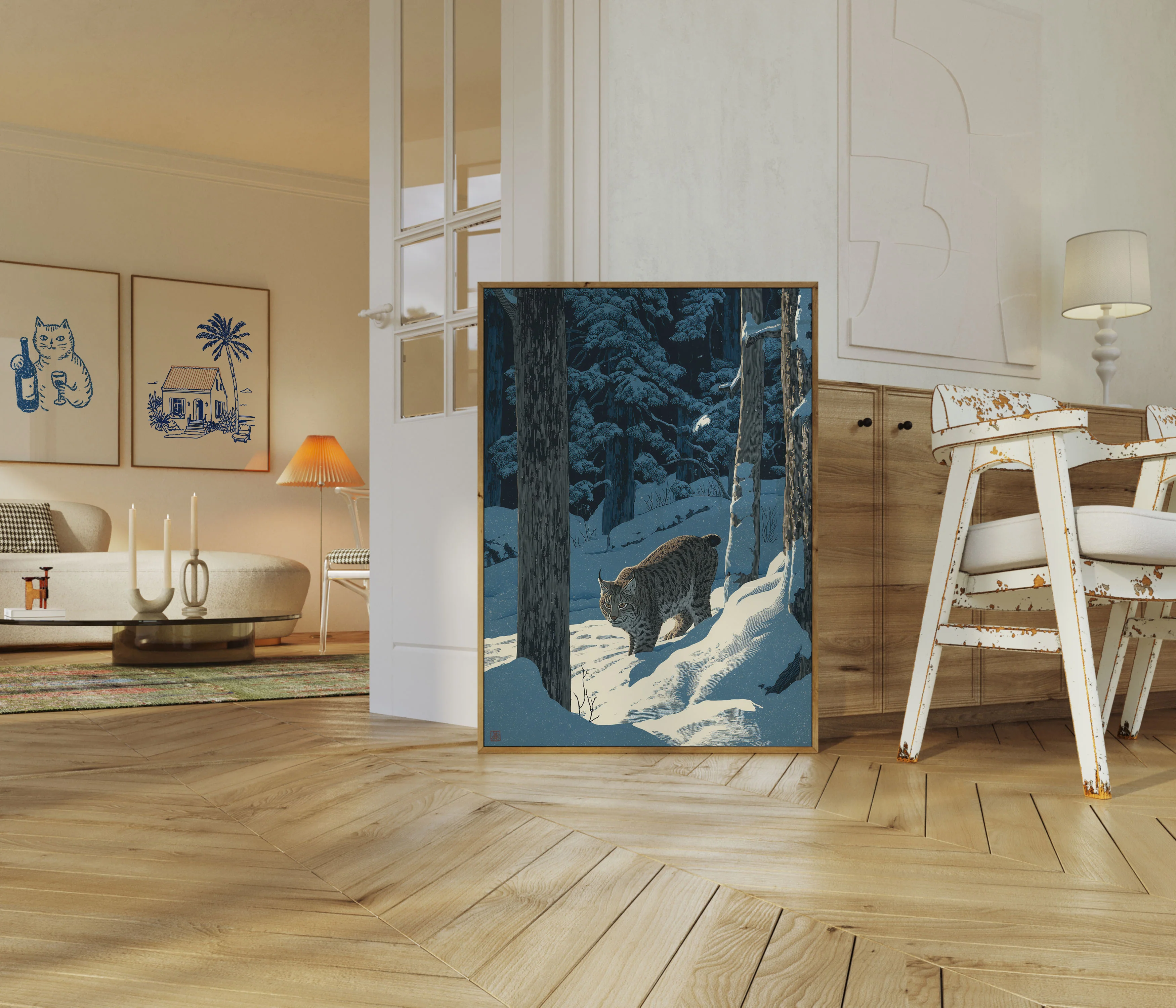 Lynx in Winter Forest Poster - Image 5