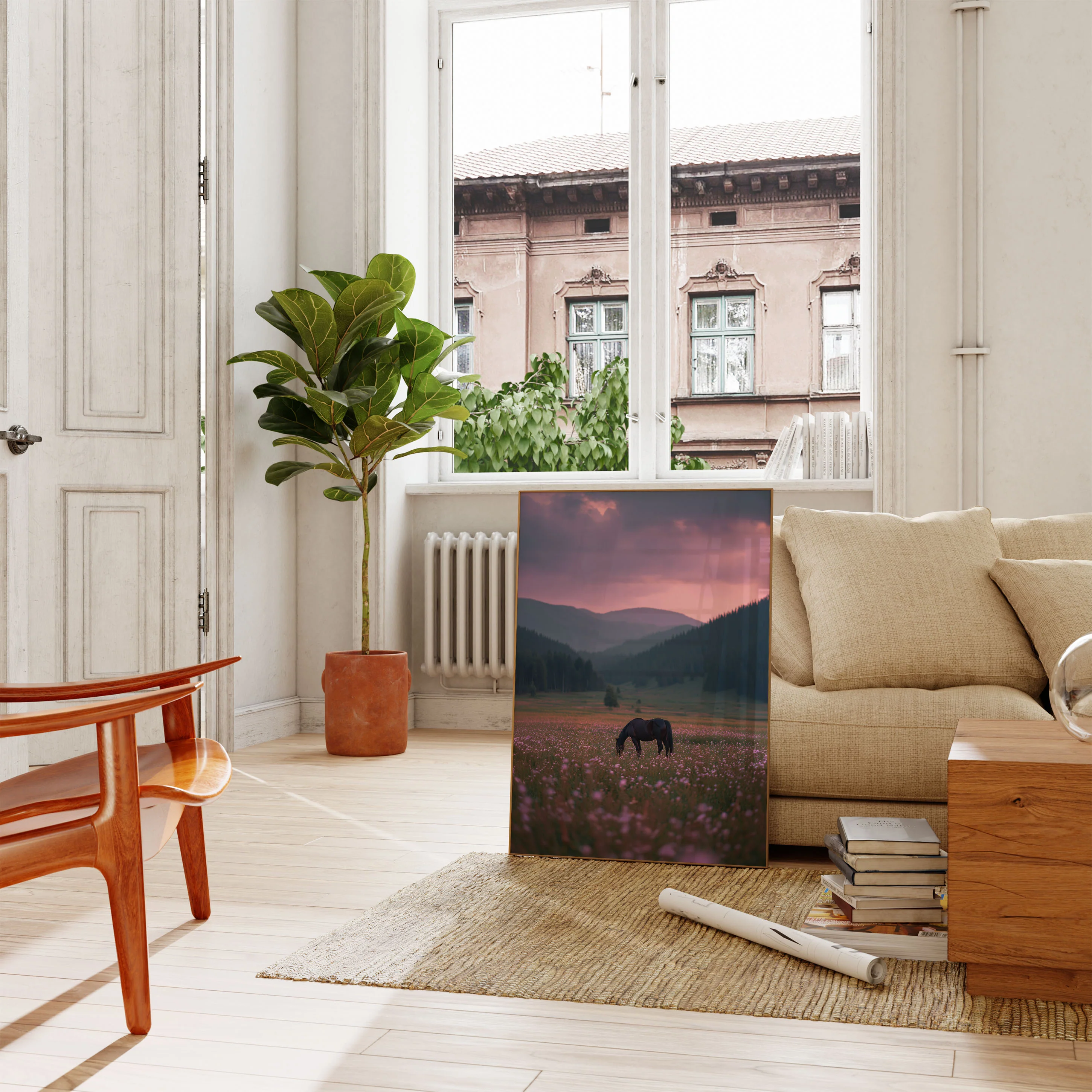Magical Mountain Flower Fields Poster - Image 2