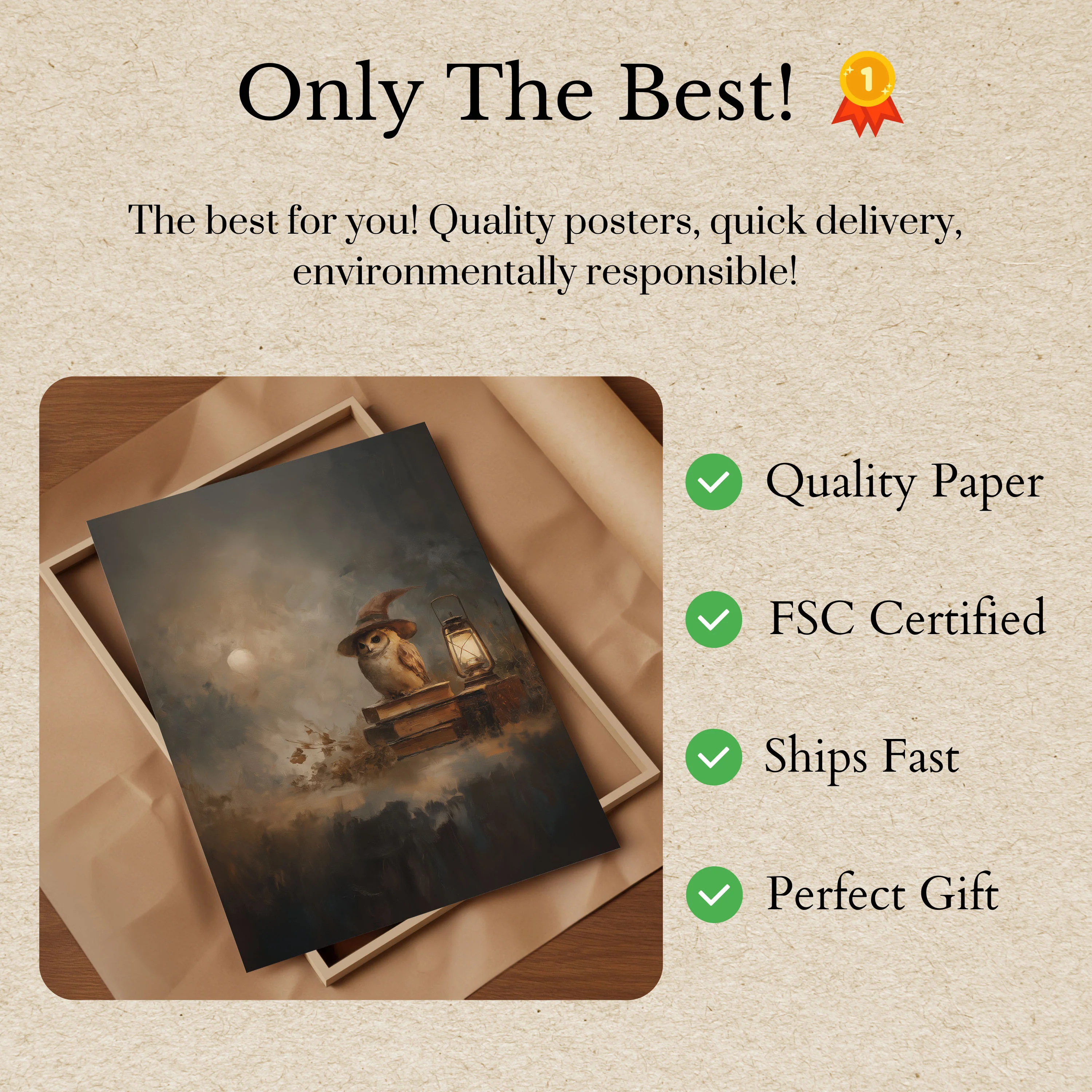 Magical Owl Library Poster - Image 3