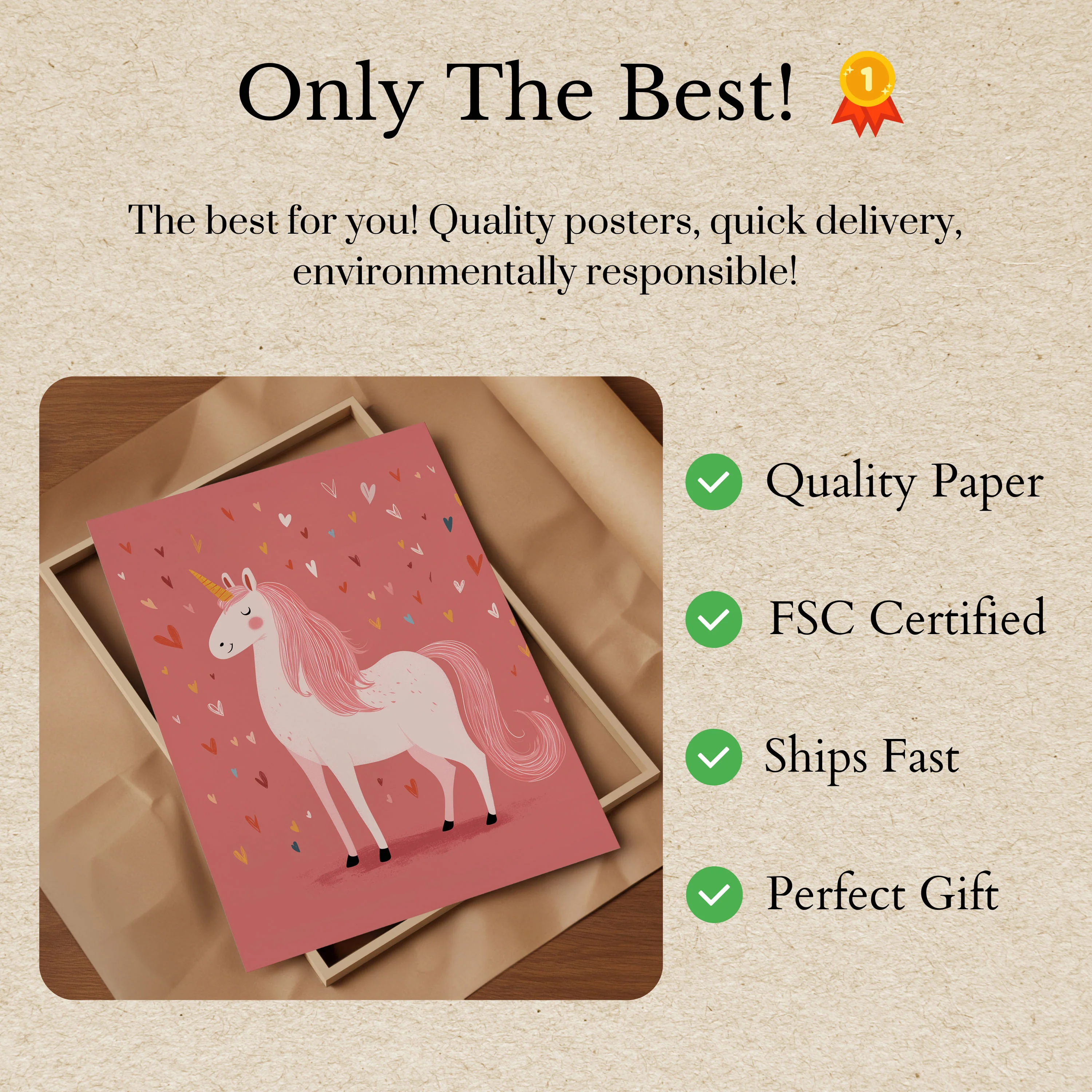 Magical Pink Unicorn Poster - Image 3