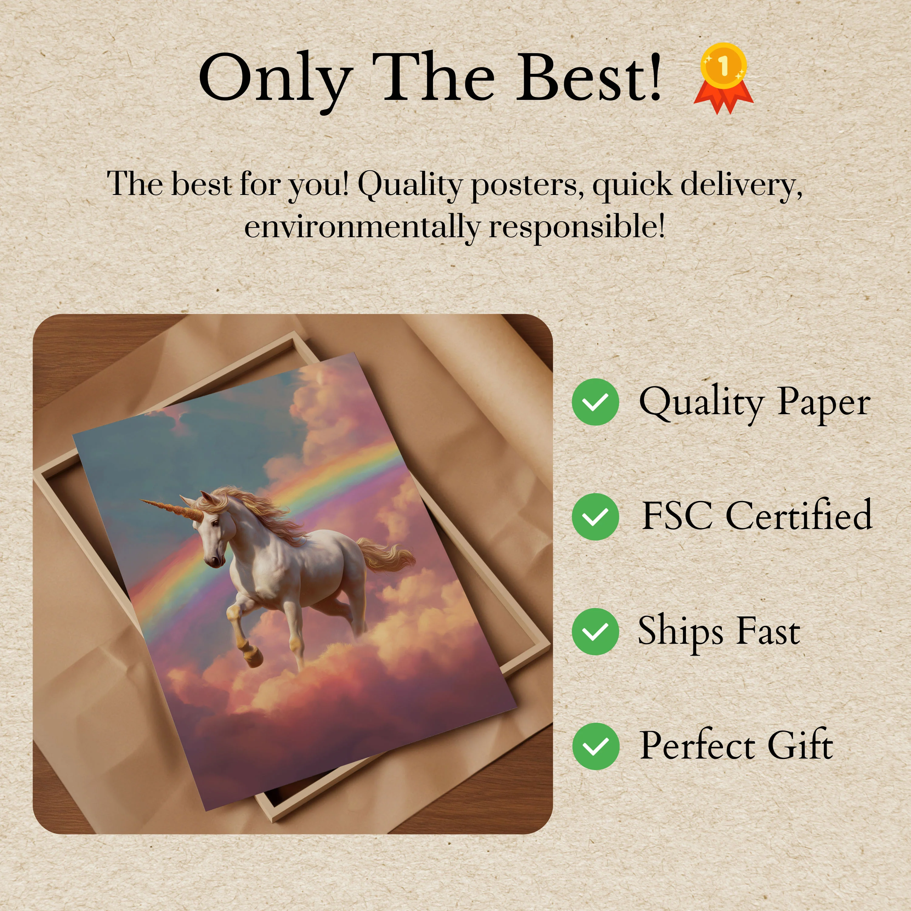 Magical Rainbow Unicorn Poster - Image 3