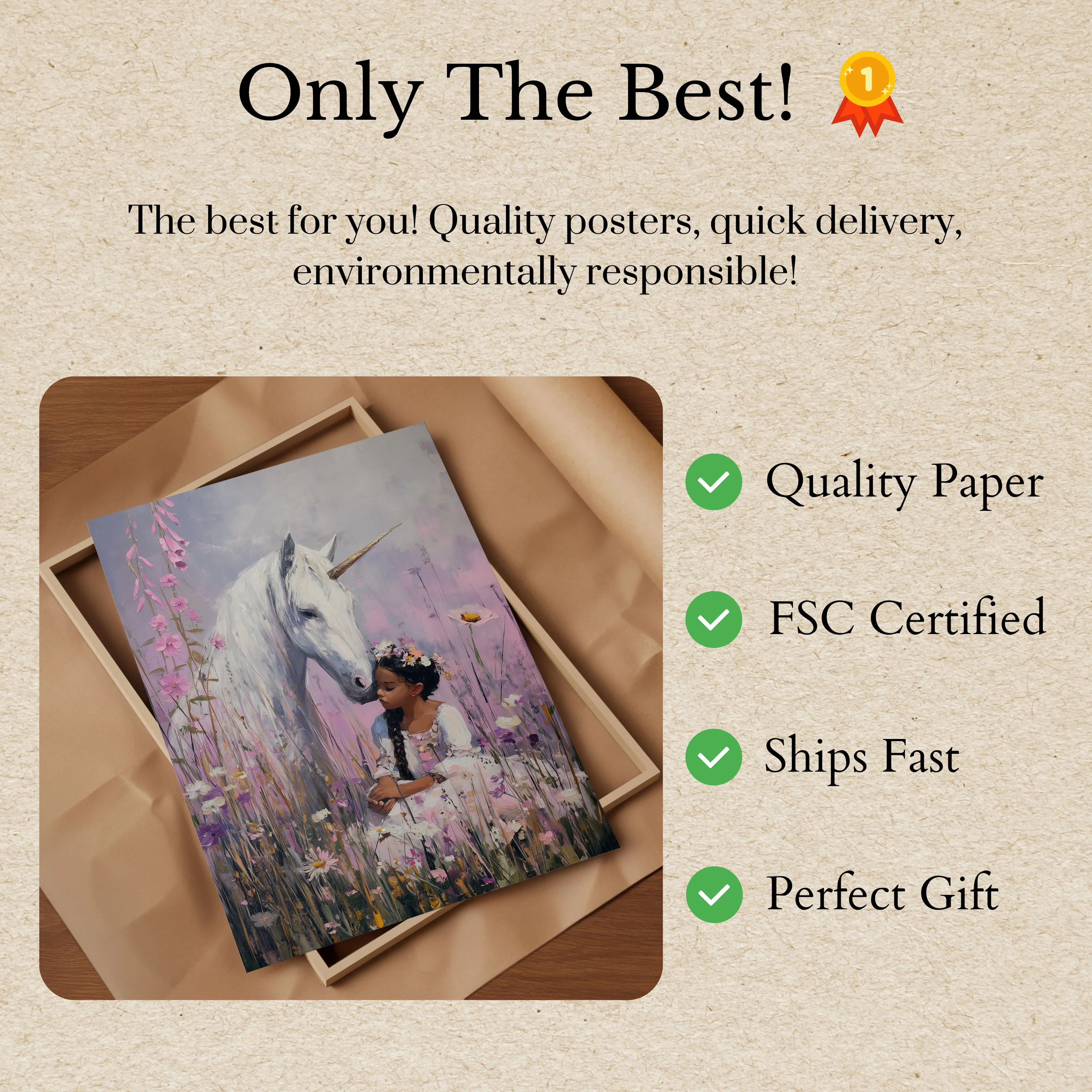 Magical Unicorn Meadow Poster - Image 3