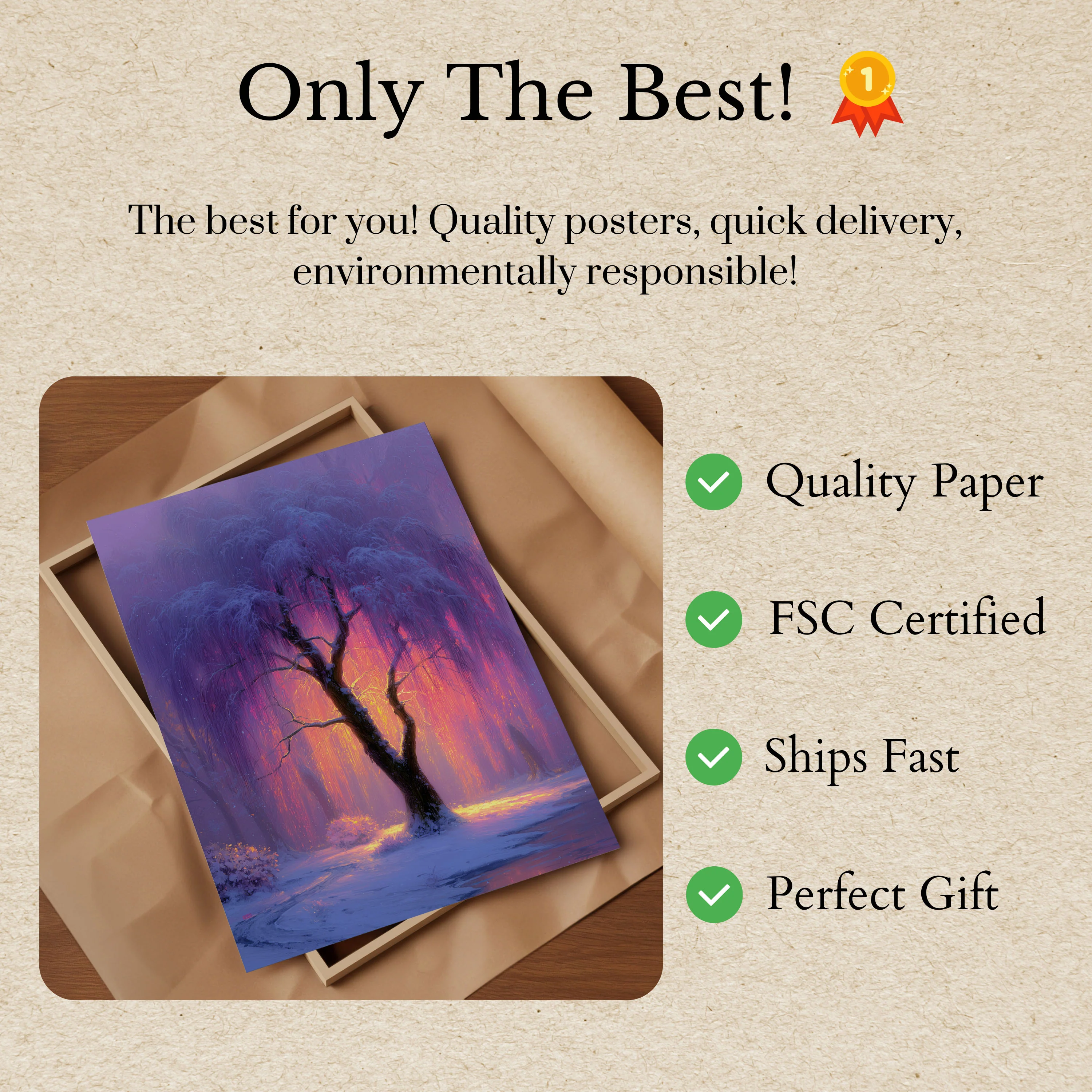 Magical Winter Tree Poster - Image 3