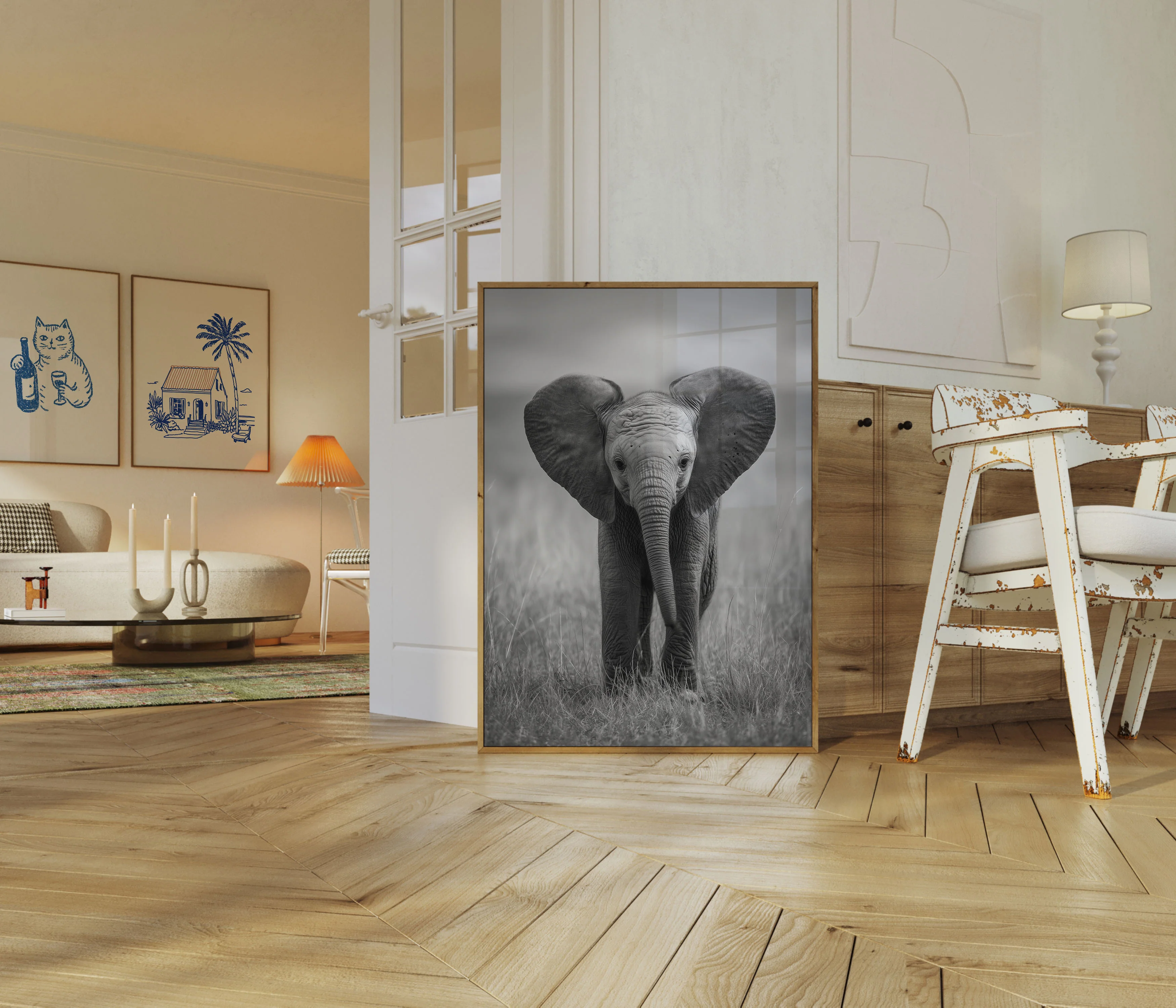 Majestic Baby Elephant Portrait Poster - Image 5