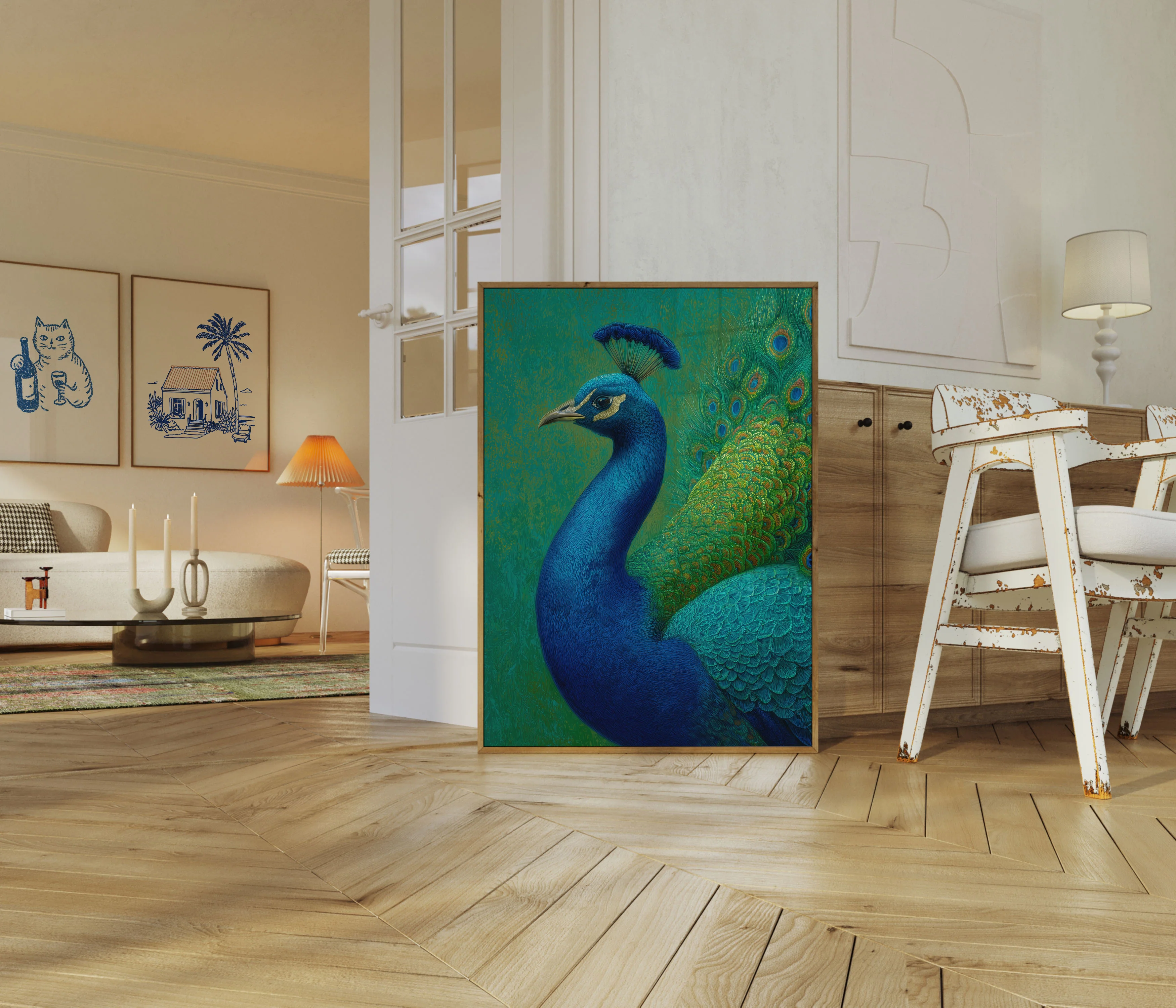 Majestic Blue Peacock Poster - Image 5