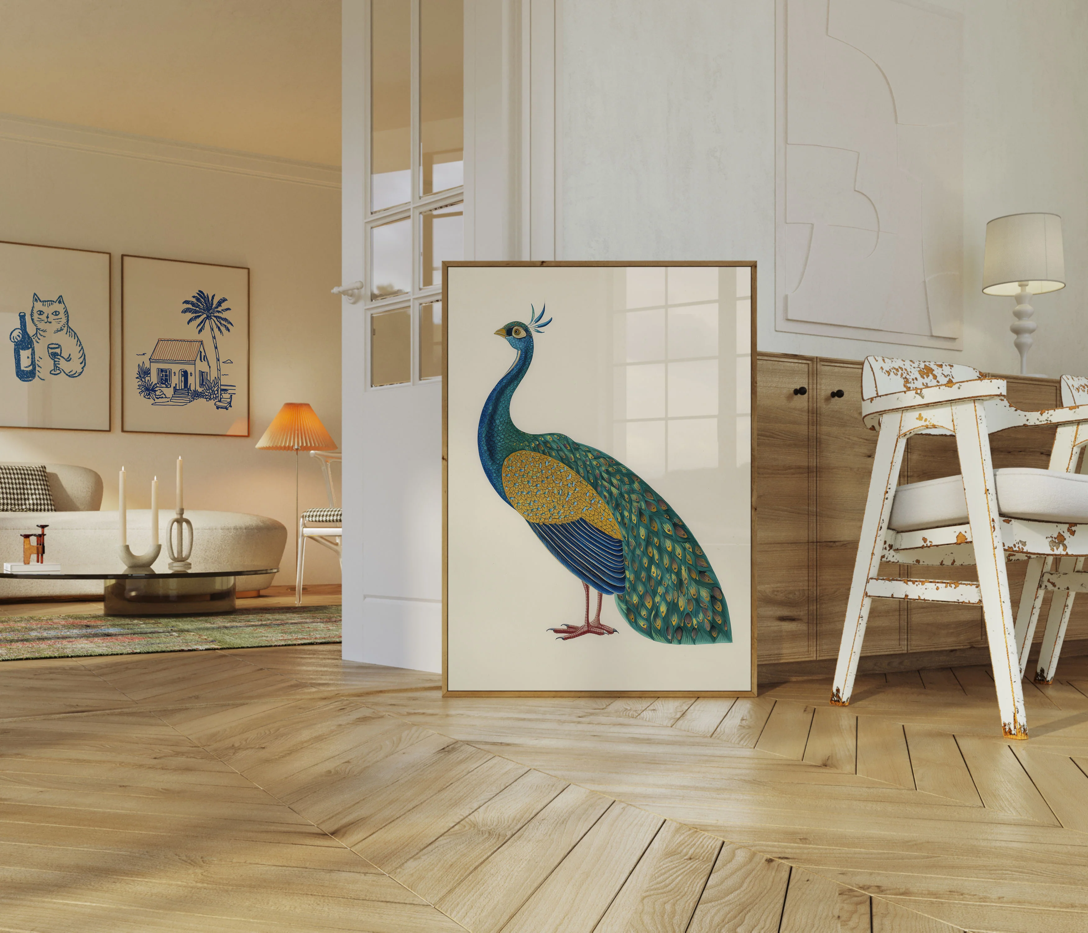 Majestic Blue Peacock Poster - Image 5