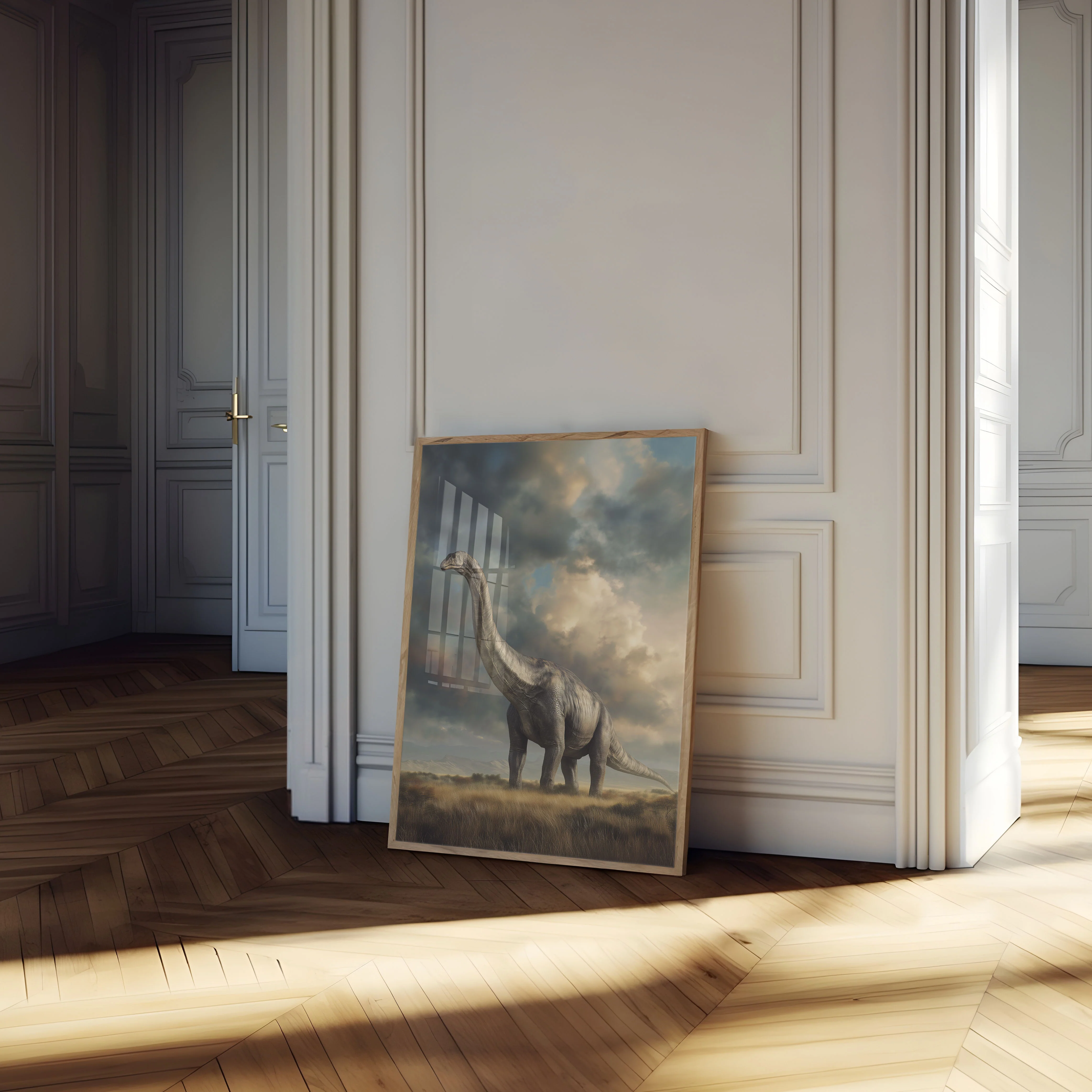 Majestic Brontosaurus Prehistoric Landscape Poster - Image 4