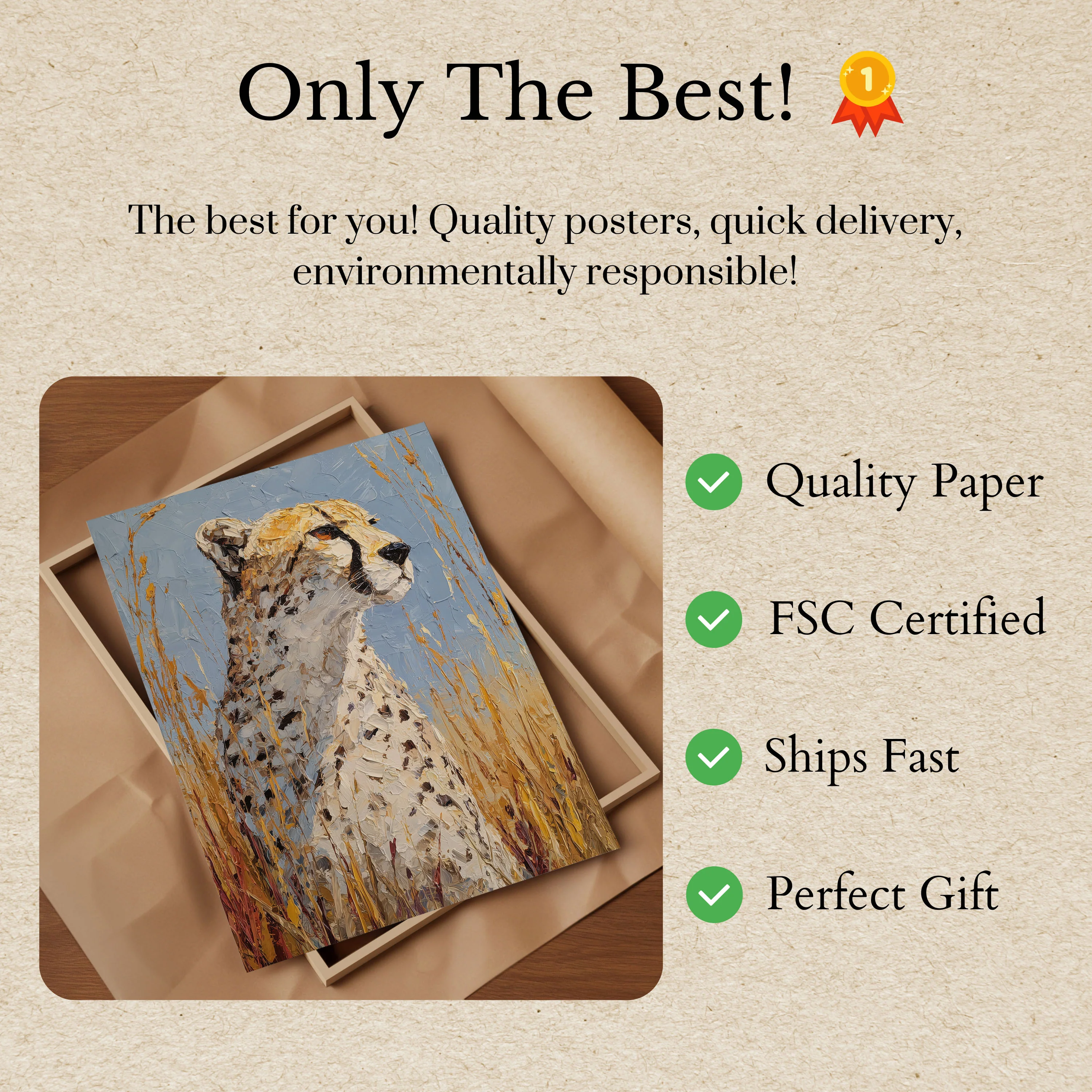 Majestic Cheetah in Grasslands Poster - Image 3