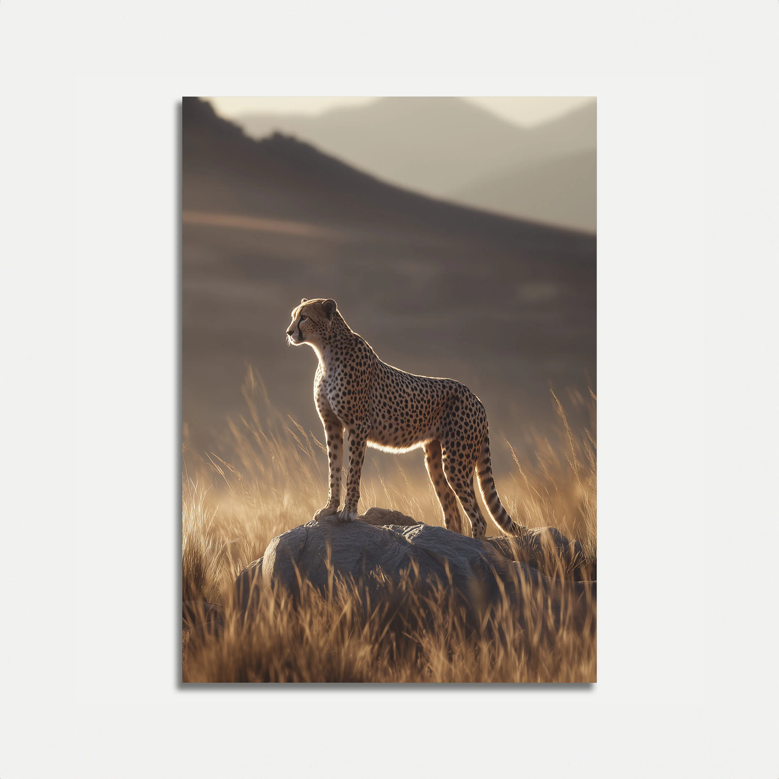 Majestic Cheetah Savanna Poster