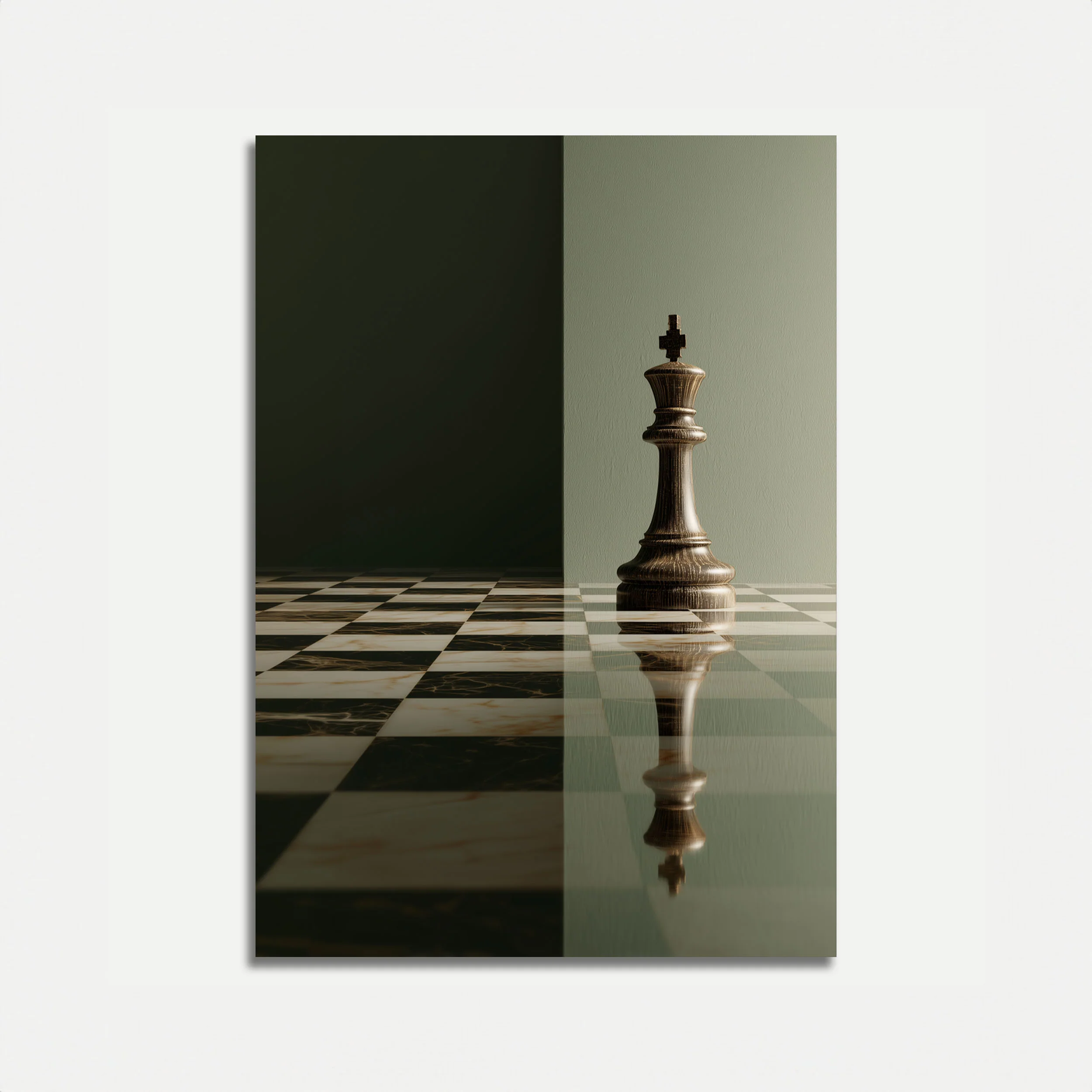 Majestic Chess King Reflection Poster