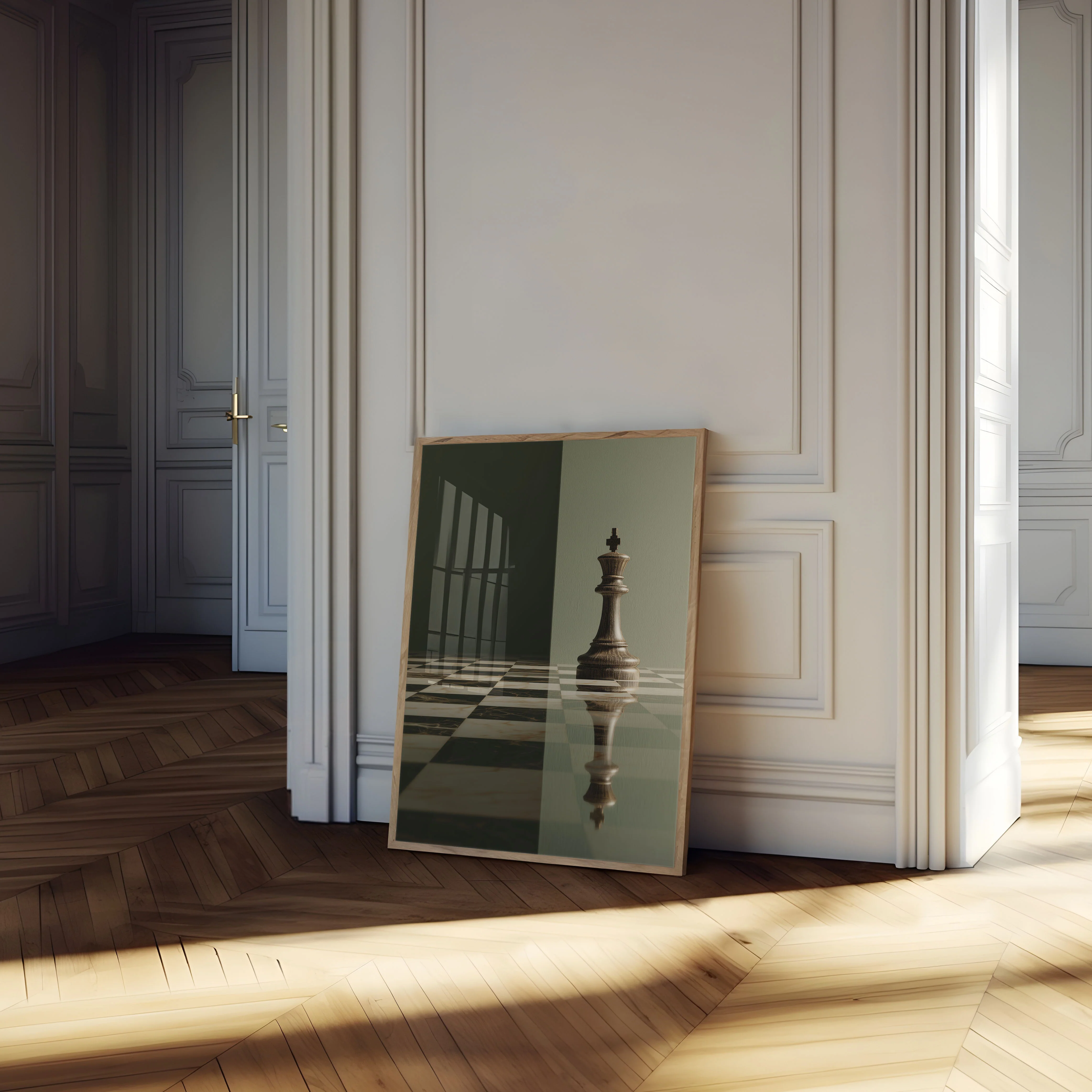 Majestic Chess King Reflection Poster - Image 4