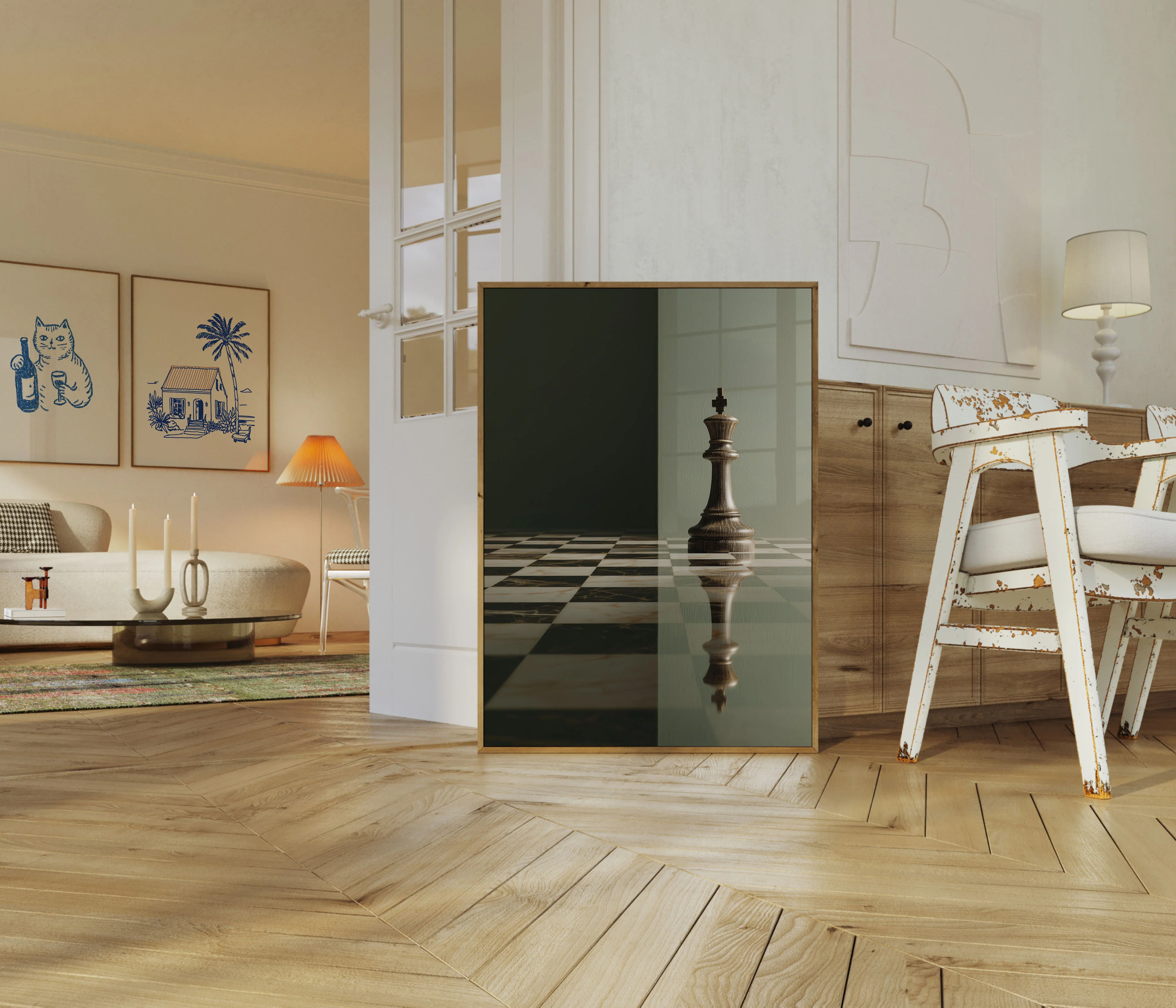 Majestic Chess King Reflection Poster - Image 5