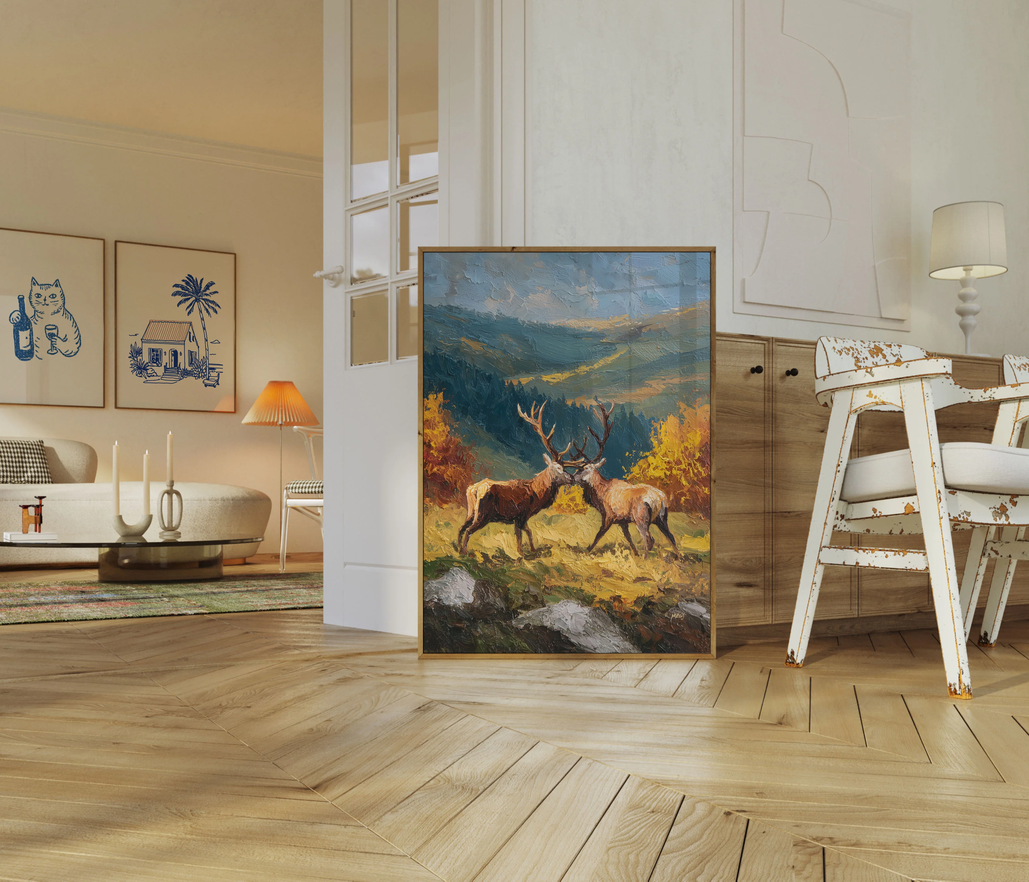 Majestic Deer in Mountain Valley Poster - Image 5