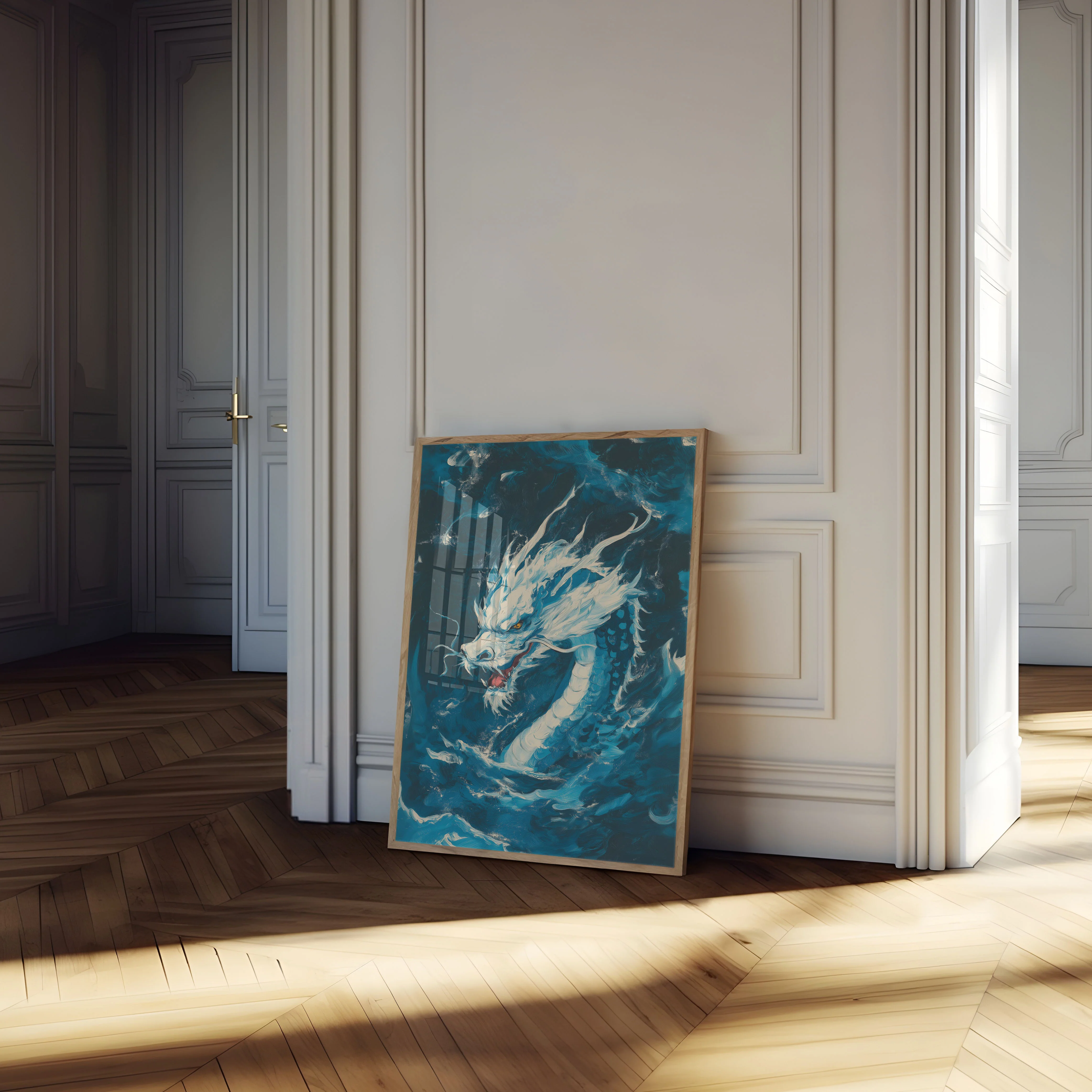 Majestic Dragon in Waves Poster - Image 4