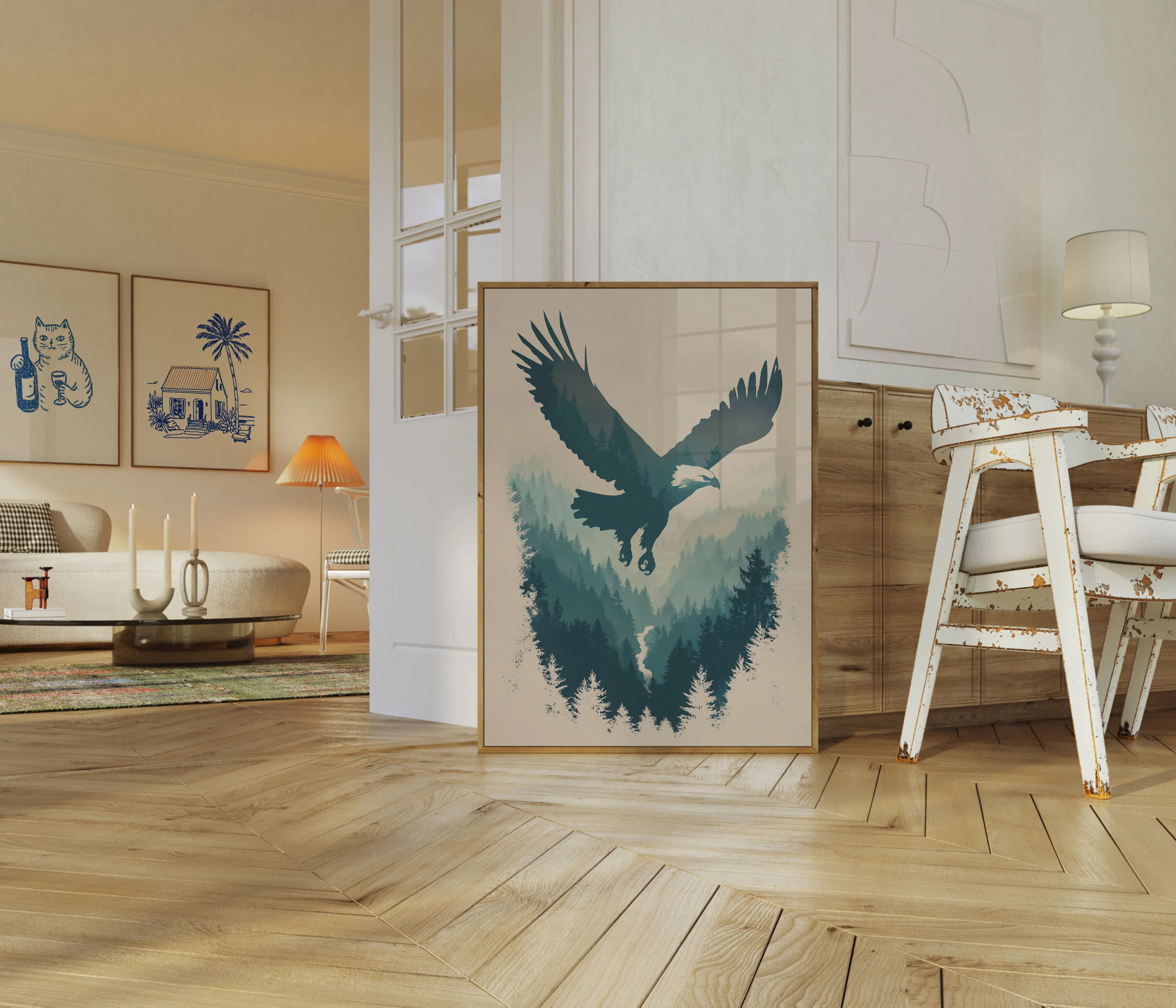 Majestic Eagle Forest Silhouette Poster - Image 5